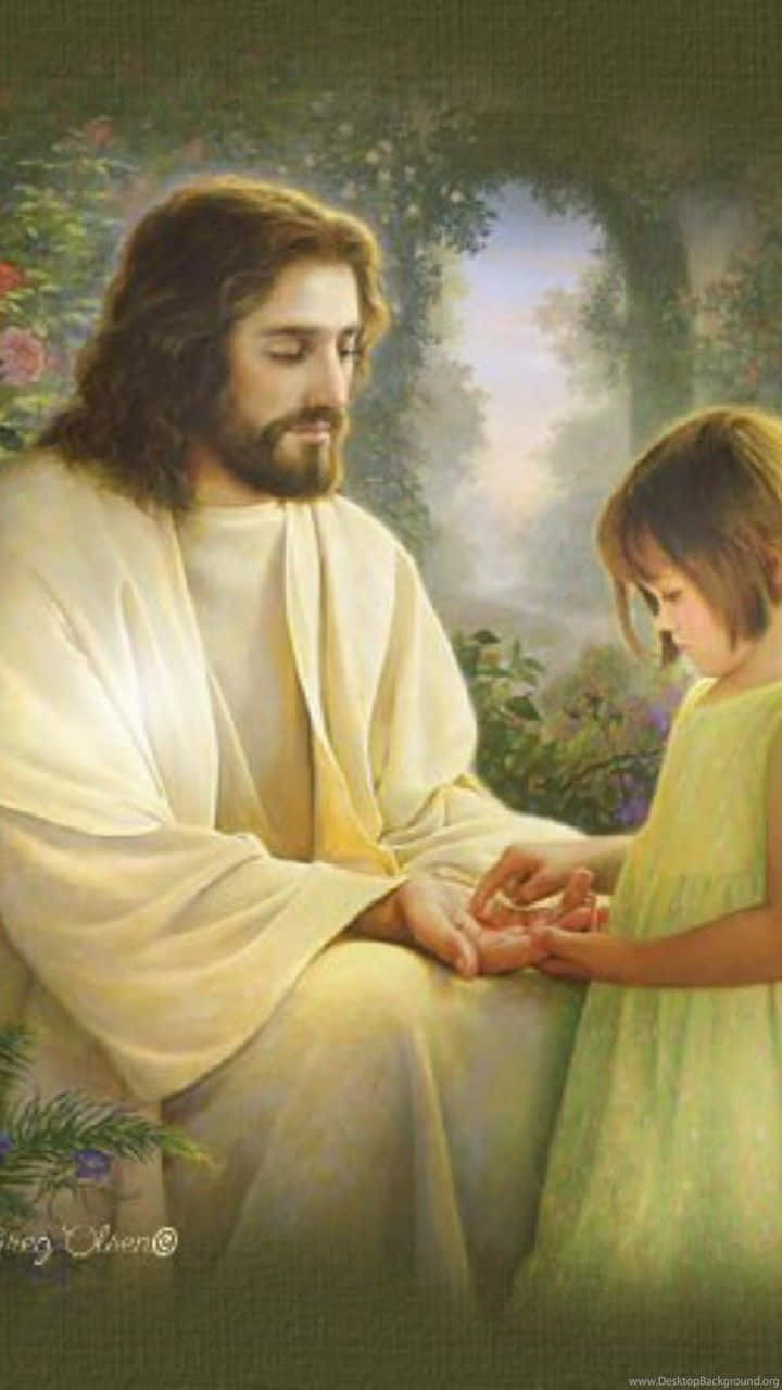 Jesus Is King With Young Girl Background