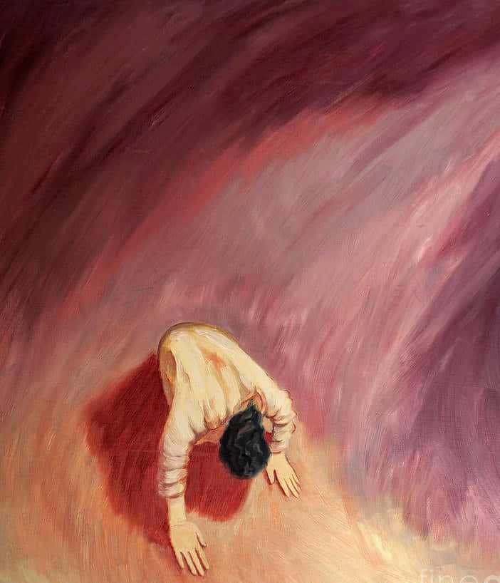 Jesus Meditating And Praying In A Garden Background