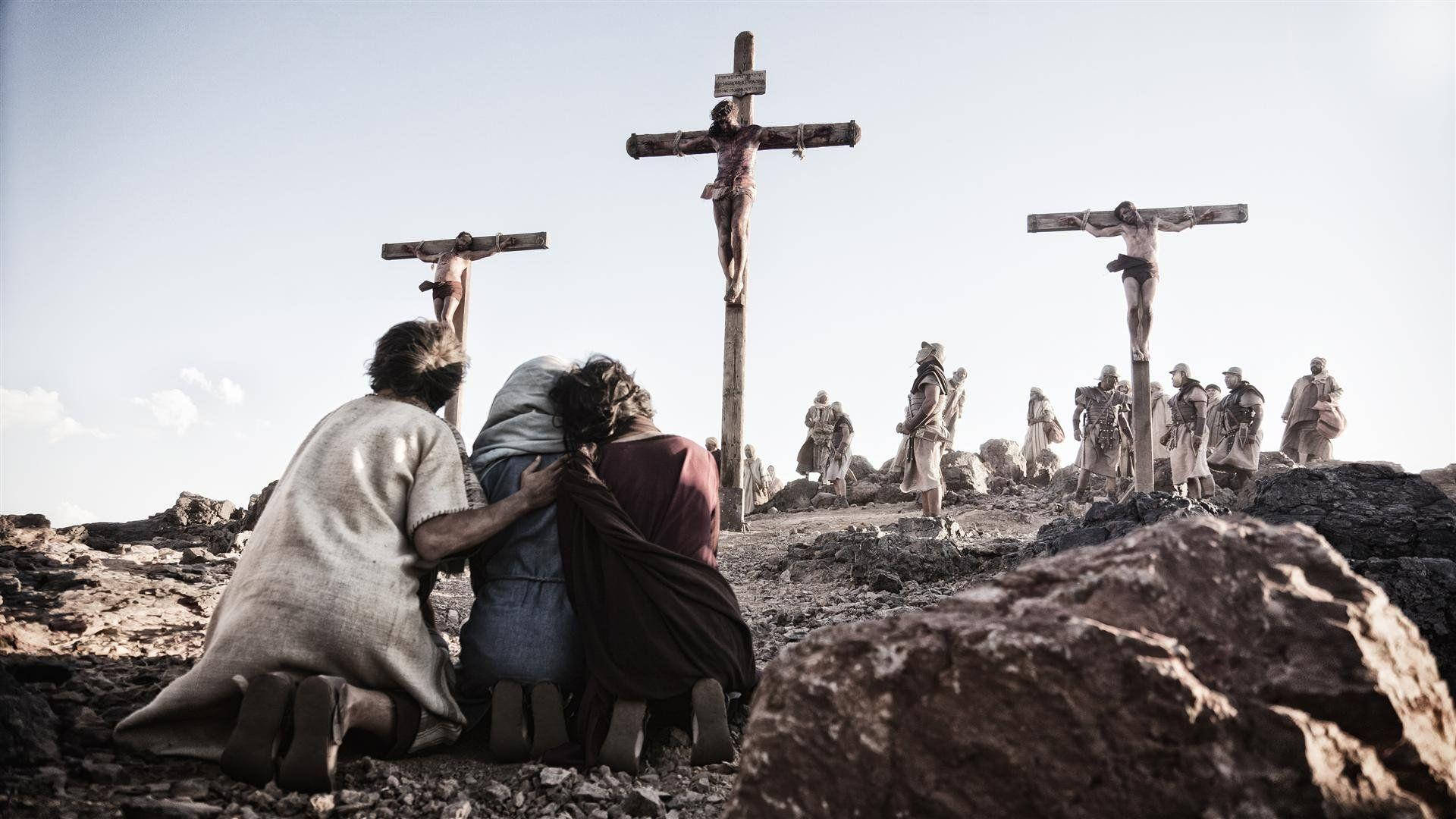 Jesus On Cross Scene From Movie Background
