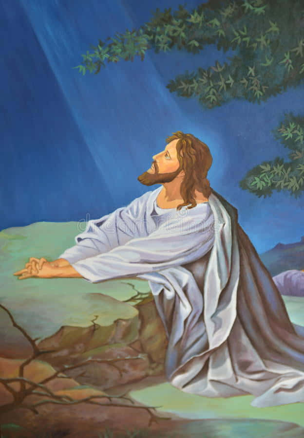 Jesus Praying For Guidance Background