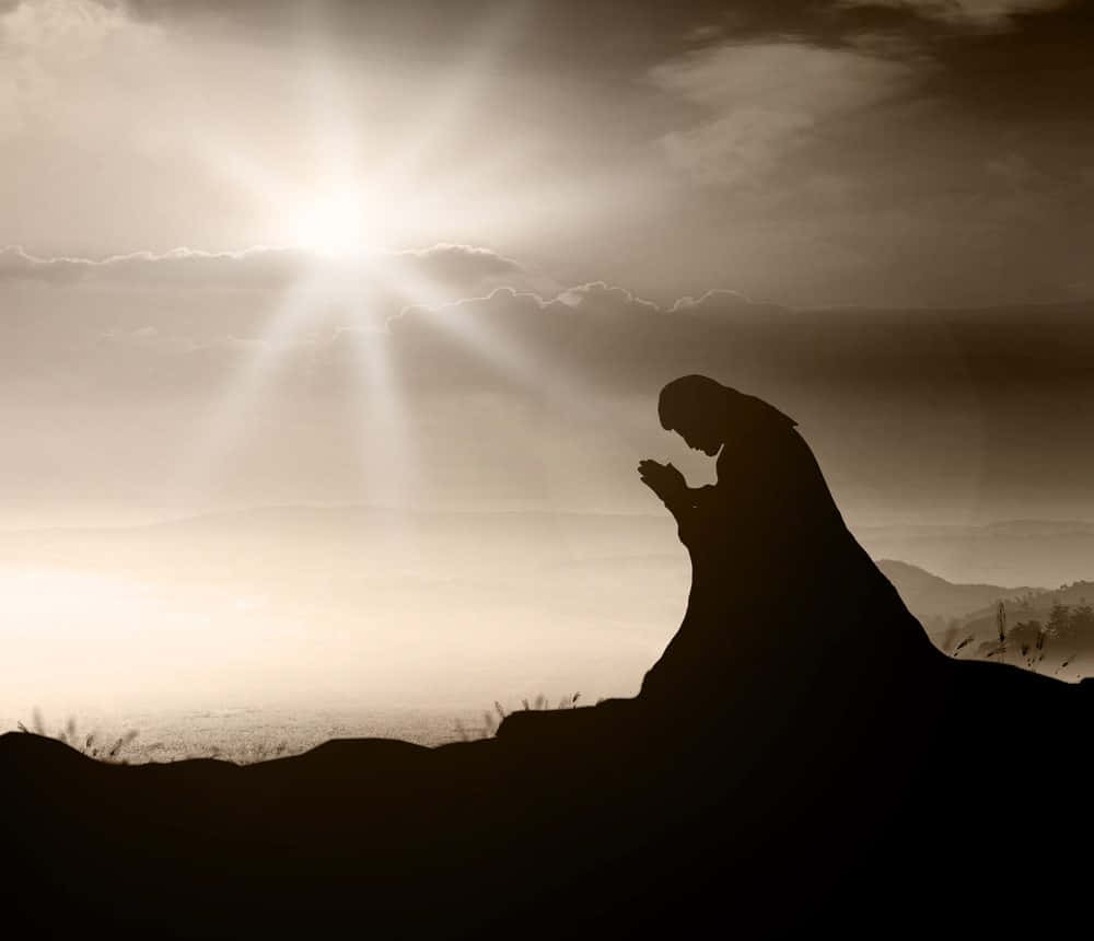 Jesus Praying In Solitude Background