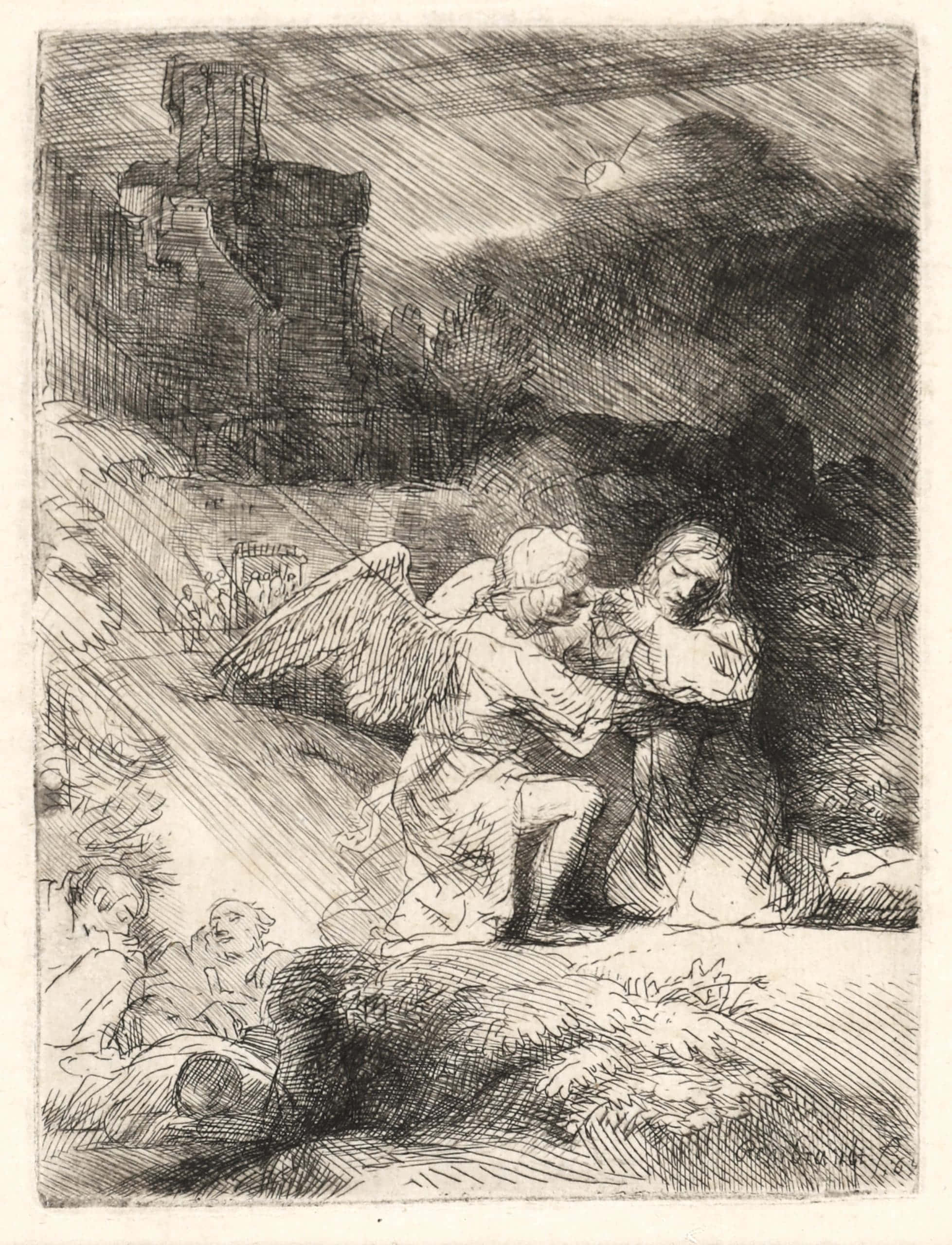 Jesus Praying In The Garden Of Gethsemane Background