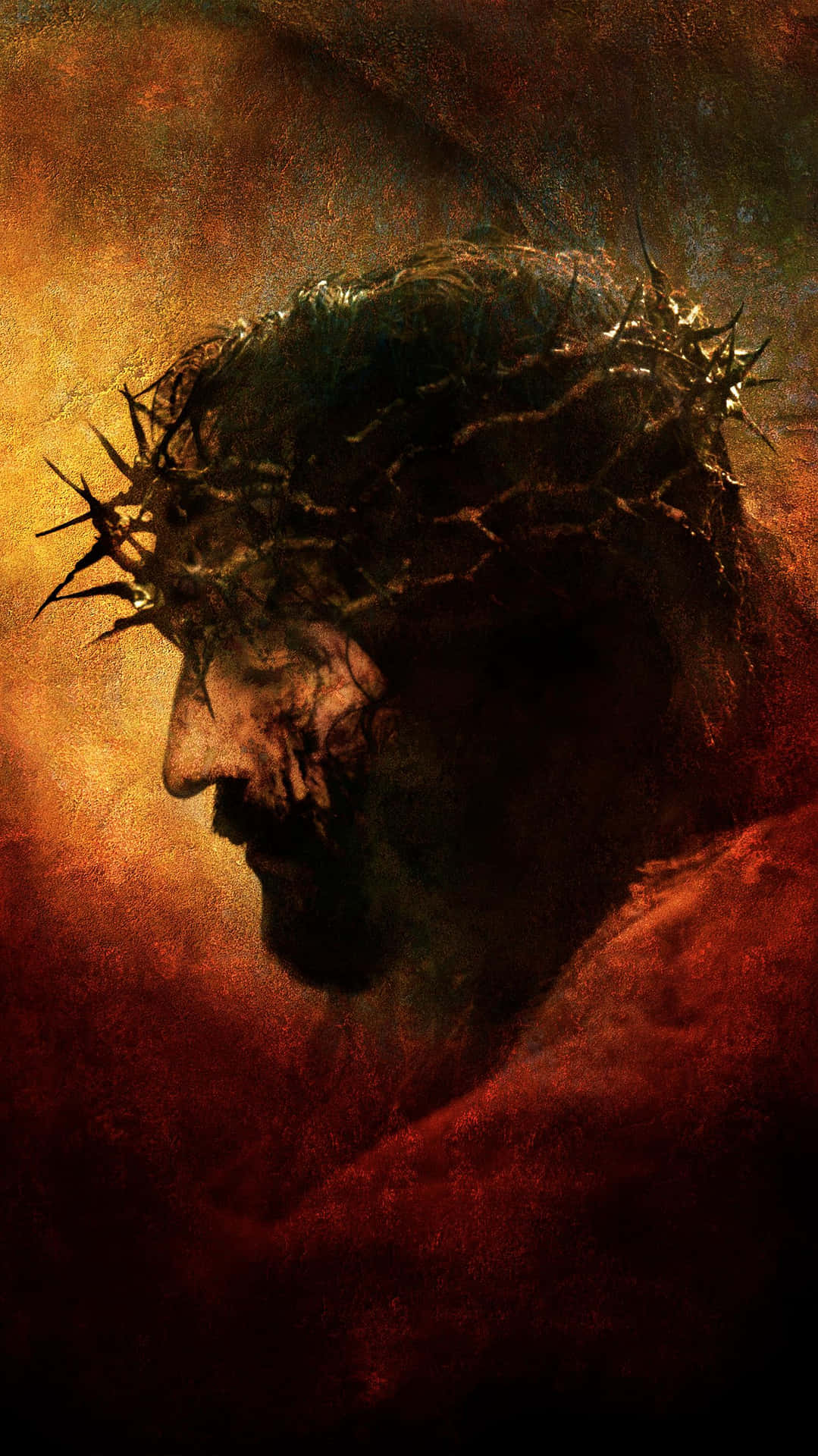 Jesus With A Crown Of Thorns On His Head Background