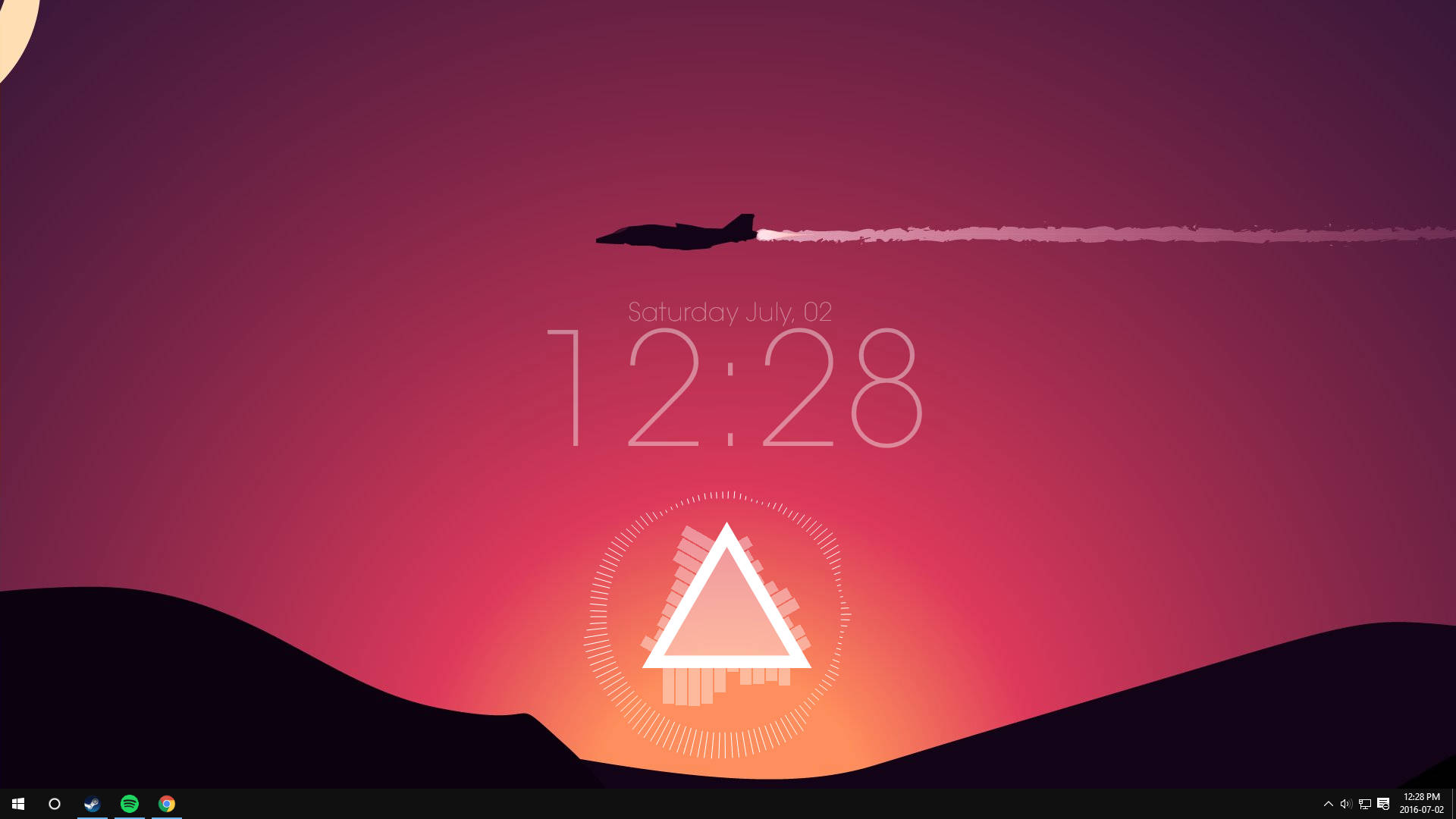 Jet During Sunset, A Rainmeter Skin Background