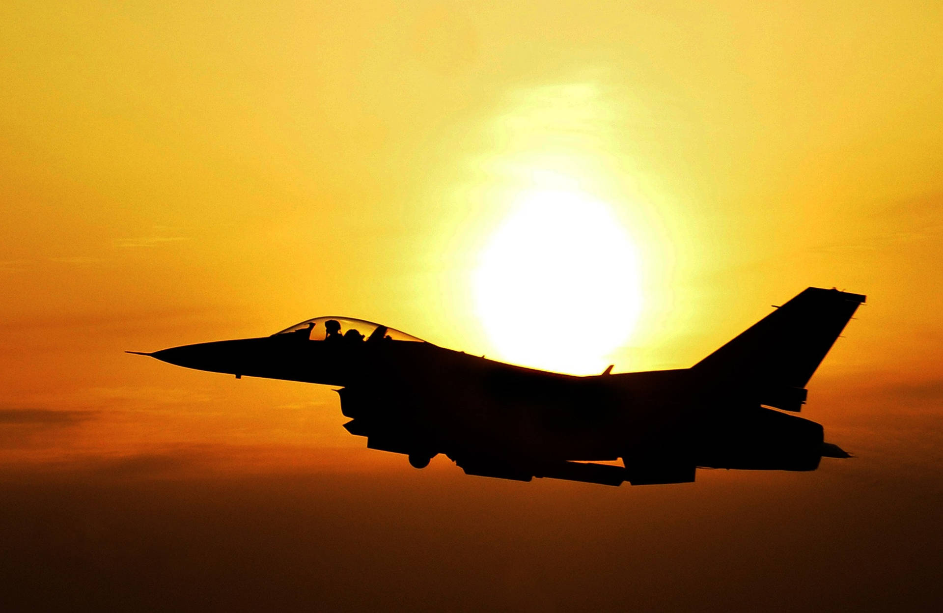 Jet Fighter Sunset Background