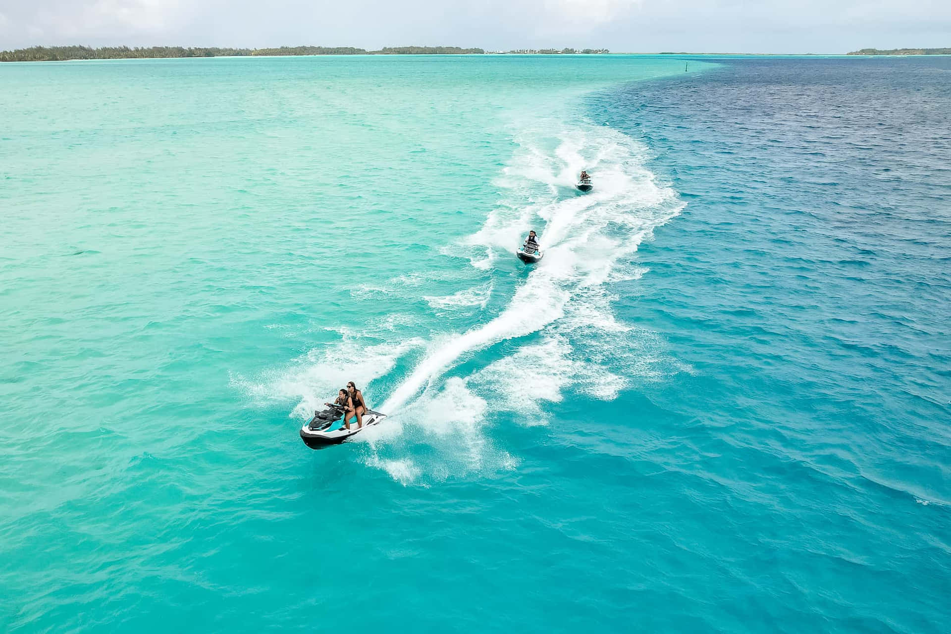 Jet Ski Blue Ocean Background