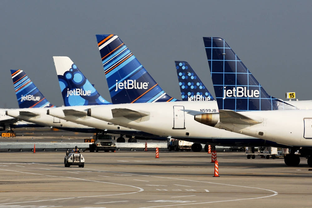 Jetblue Airways Airlines Rudder Print Patterns Background