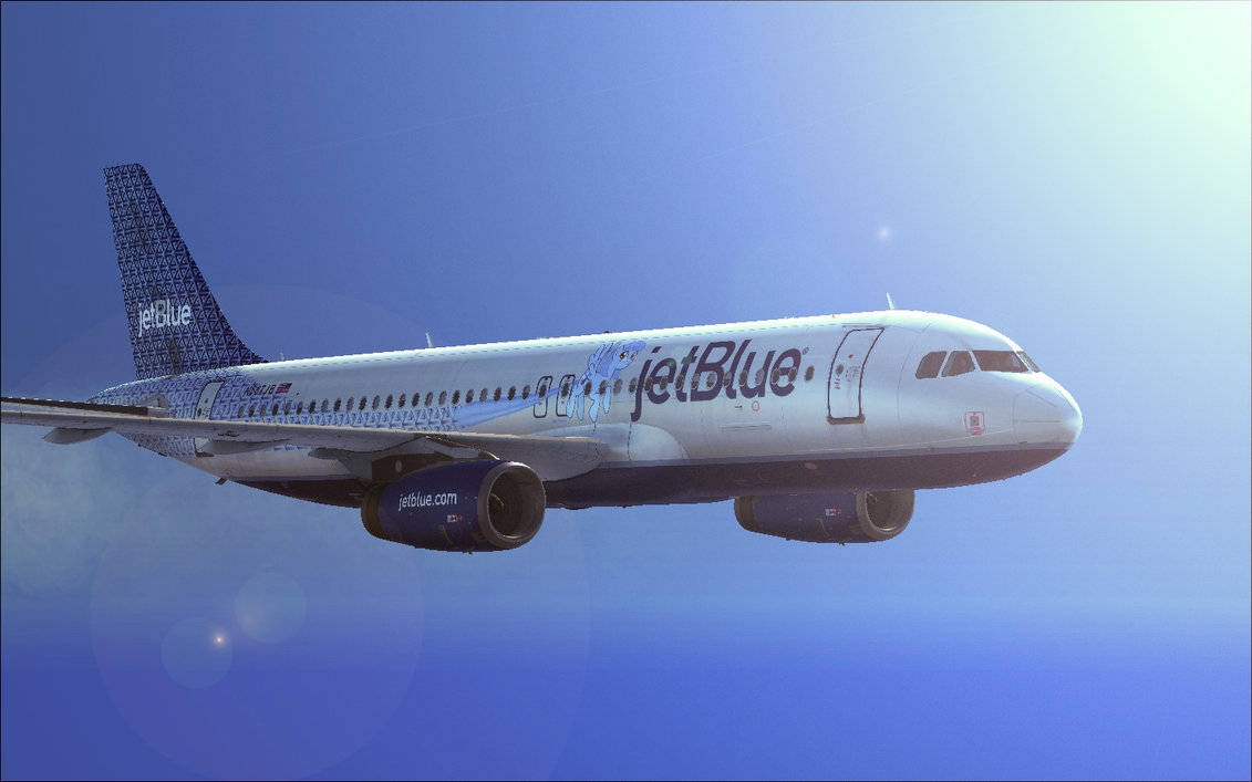 Jetblue Airways Plane In The Sunlight Background