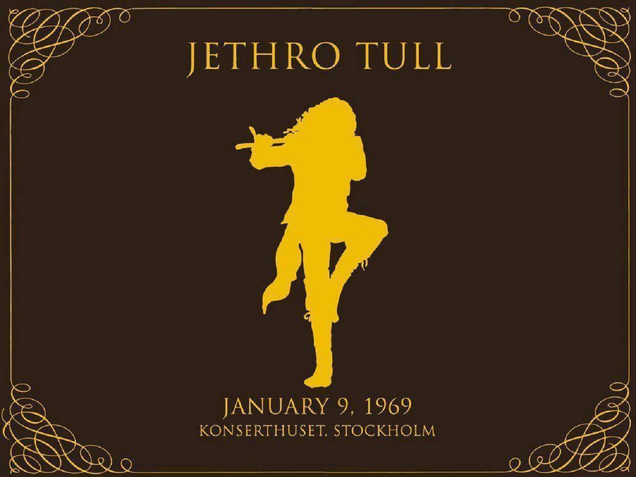 Jethro Tull Rocking On Stage - Vintage Yellow Concert Poster Background