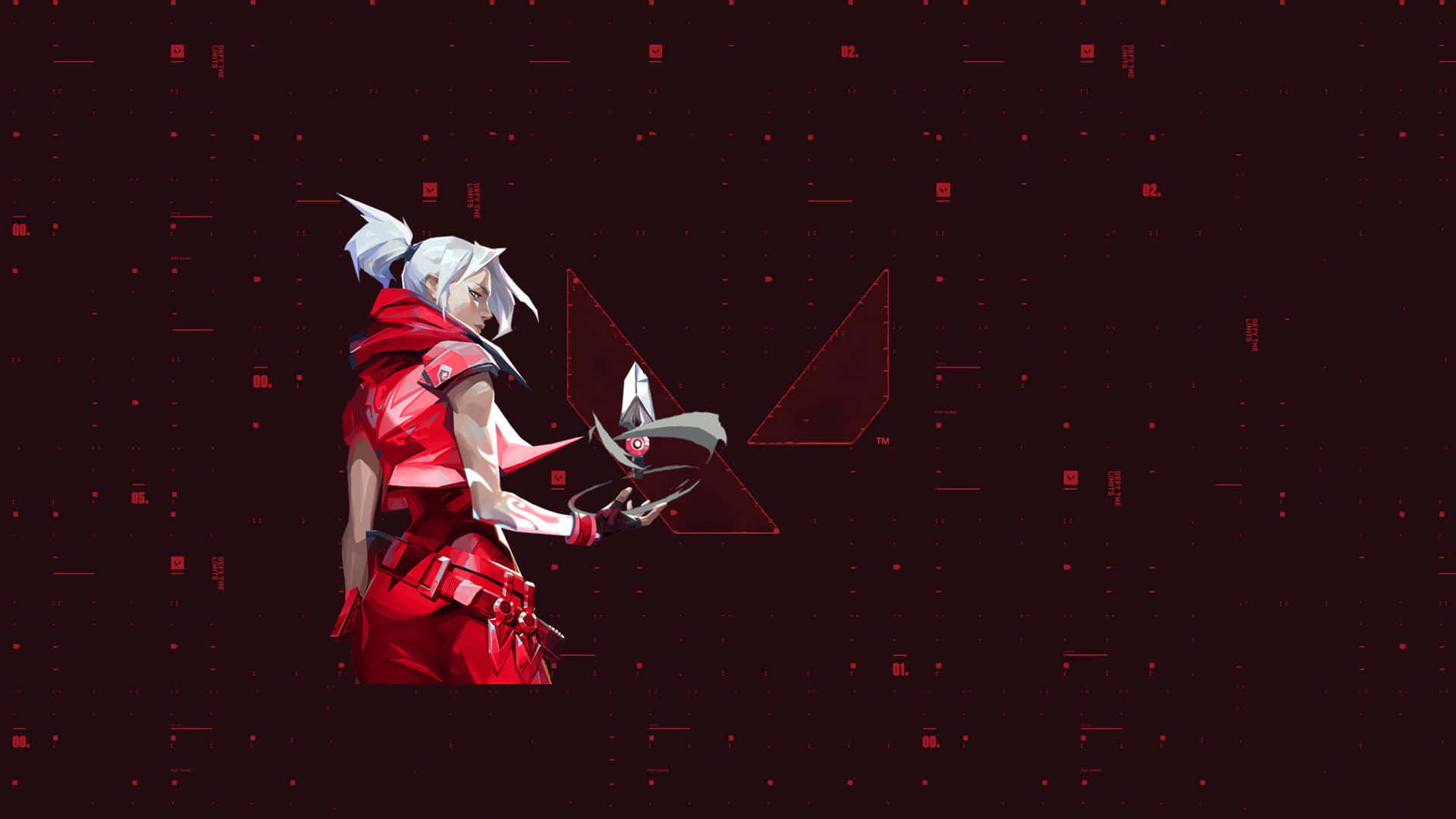 Jett In Red Valorant Desktop Background