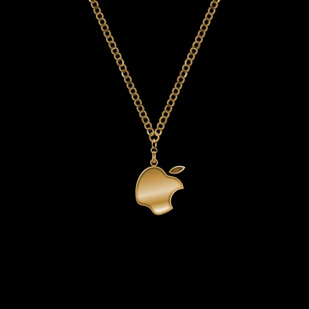 Jewelry Gold Apple Logo Pendant Background