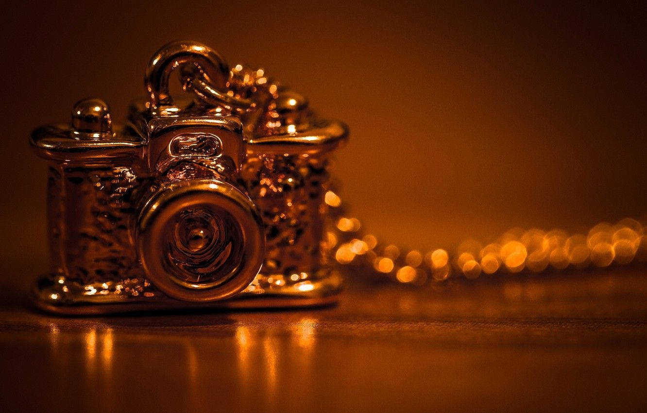 Jewelry Gold Camera Pendant Background