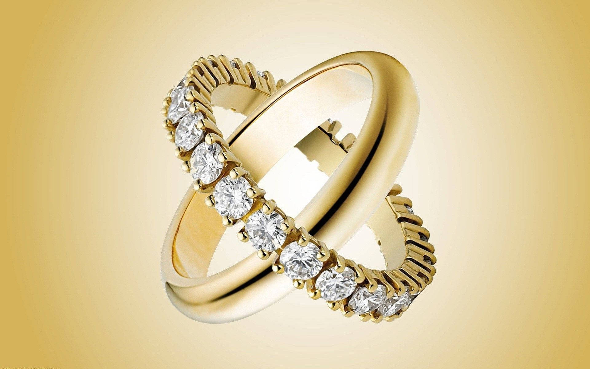 Jewelry Gold Rings With Diamonds Background