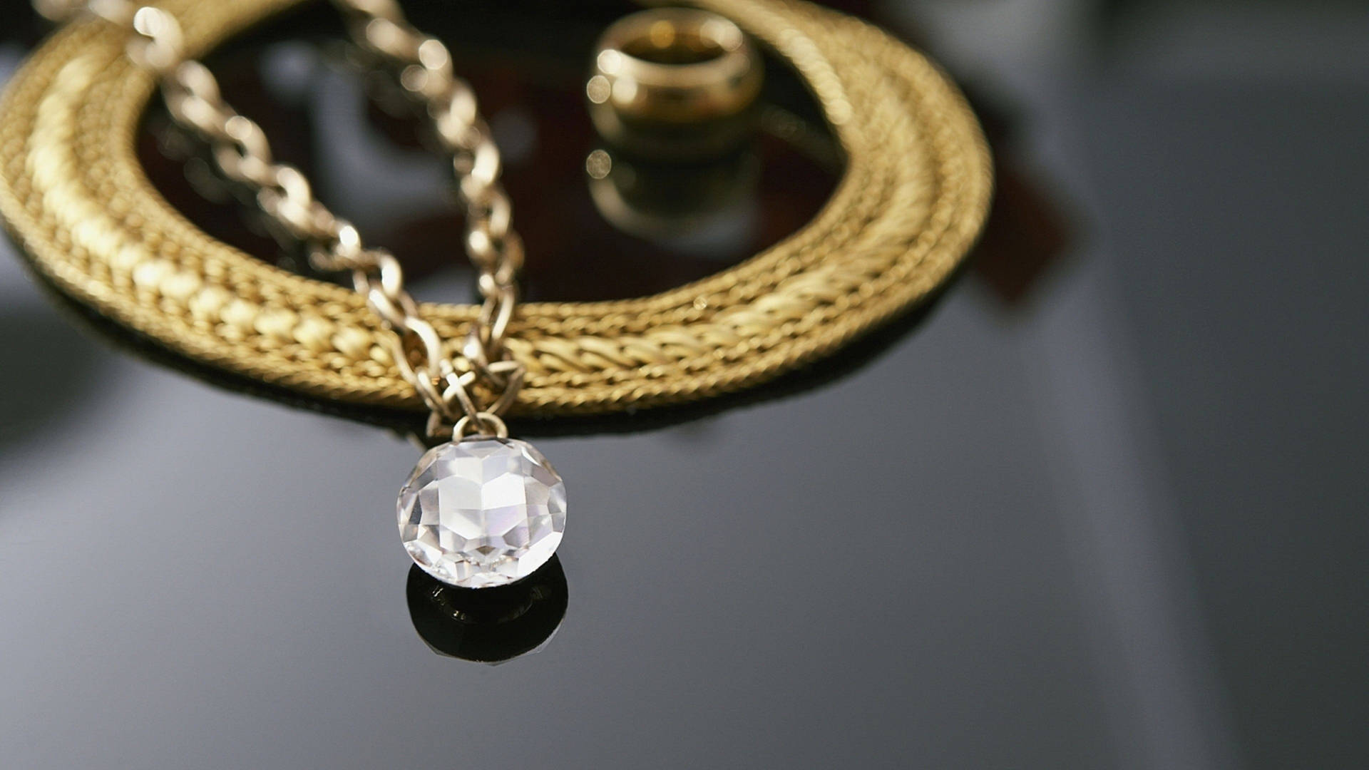 Jewelry Necklace With Diamond Pendant Background