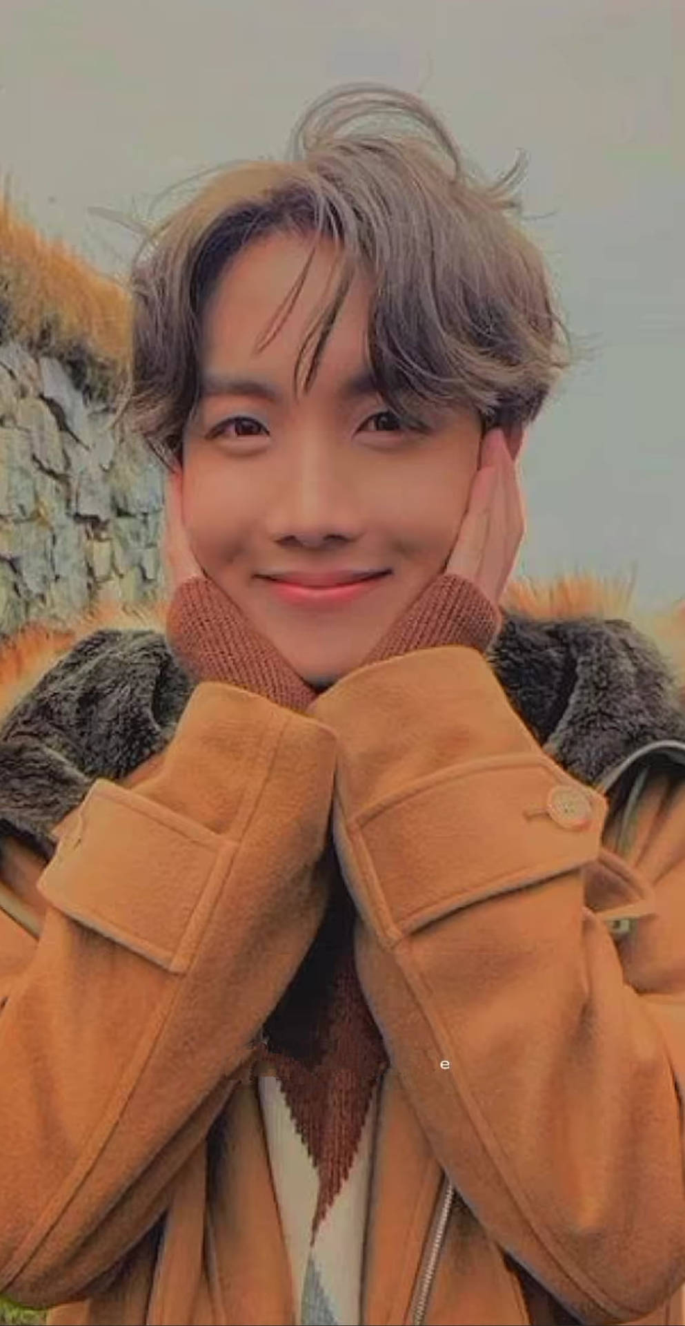 Jhope Cute Smiling In Brown Jacket Background