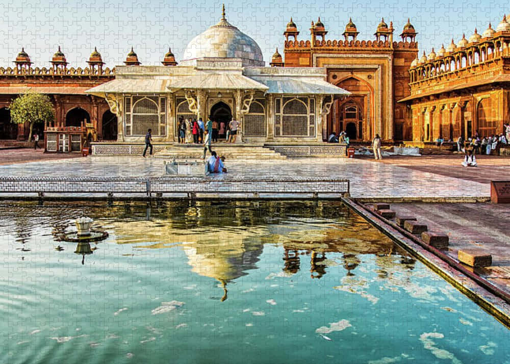 Jigsaw Puzzle Of Tomb Of Salim Chishti In Fatehpur Sikri Background