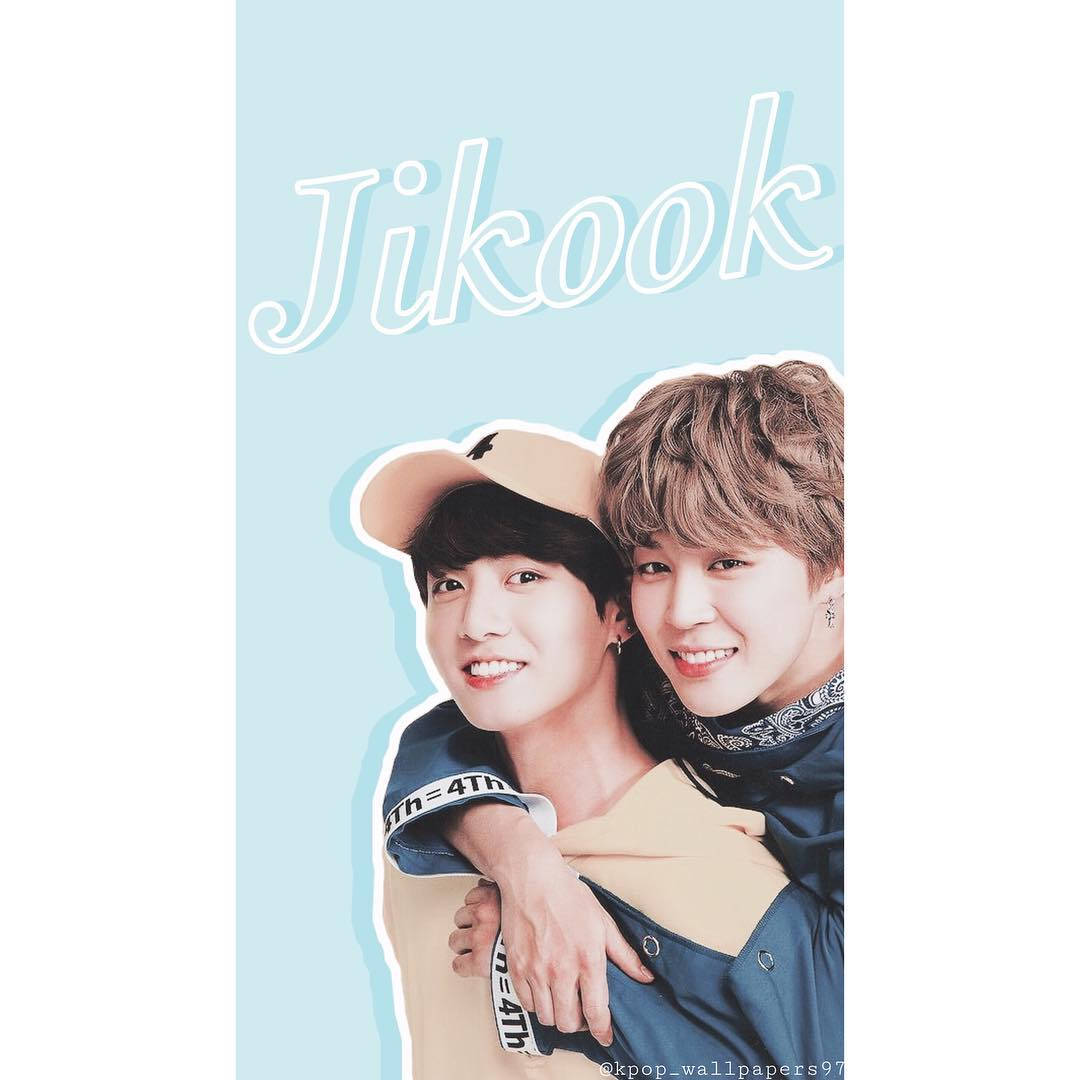 Jikook Blue Background Pink Hat