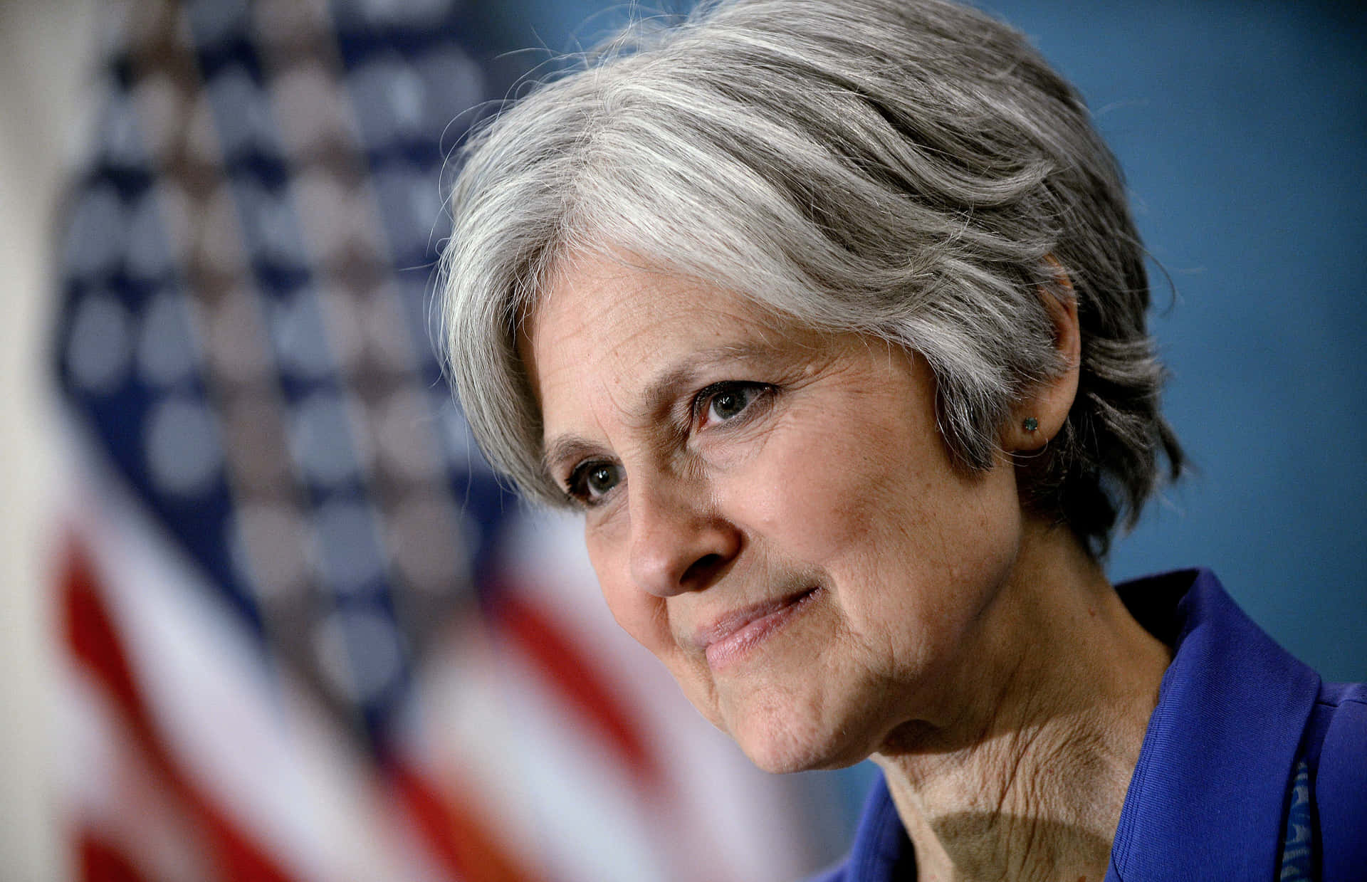 Jill Stein And Usa Flag Background