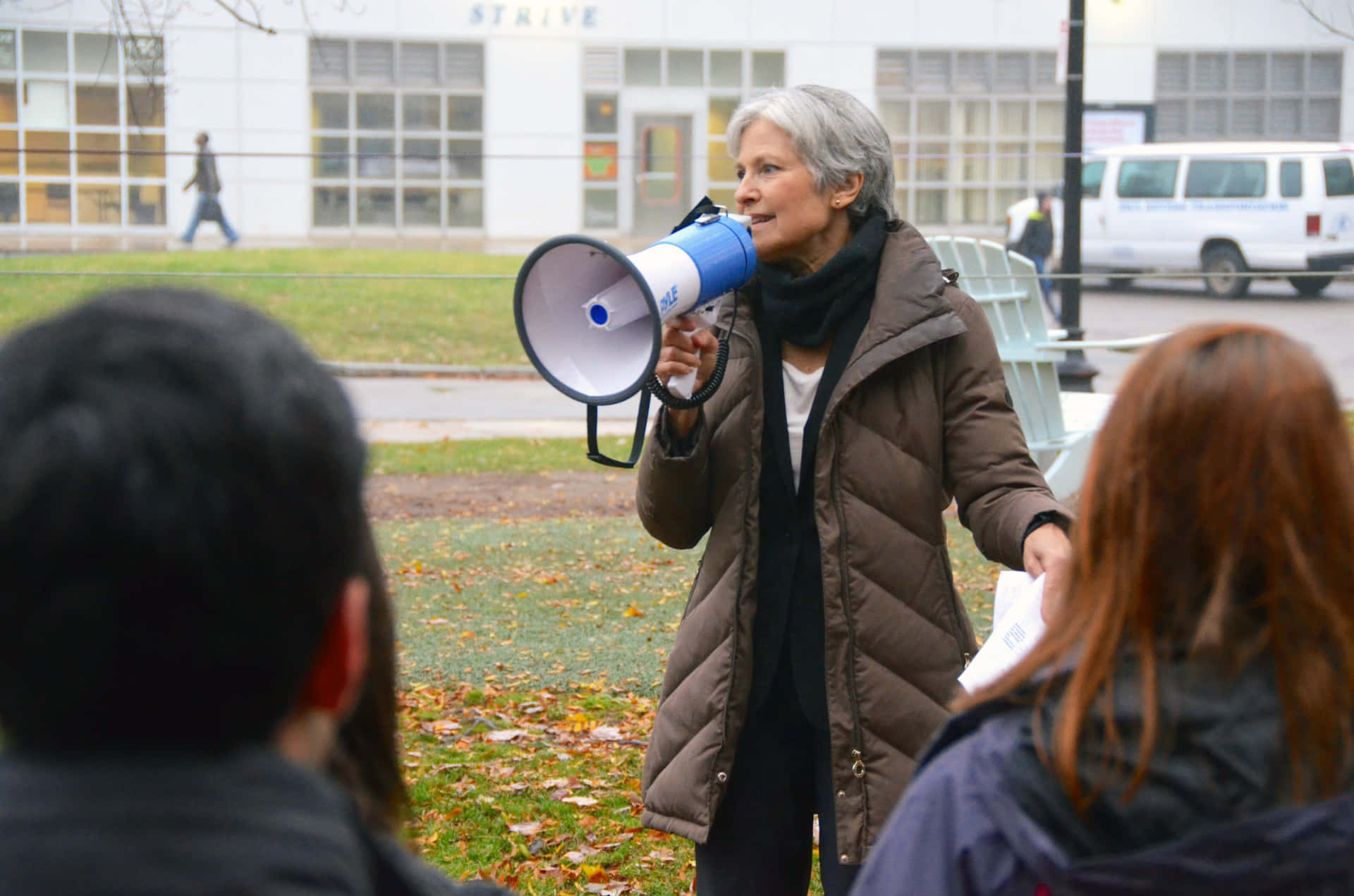 Jill Stein Speaking Through Megaphone Background