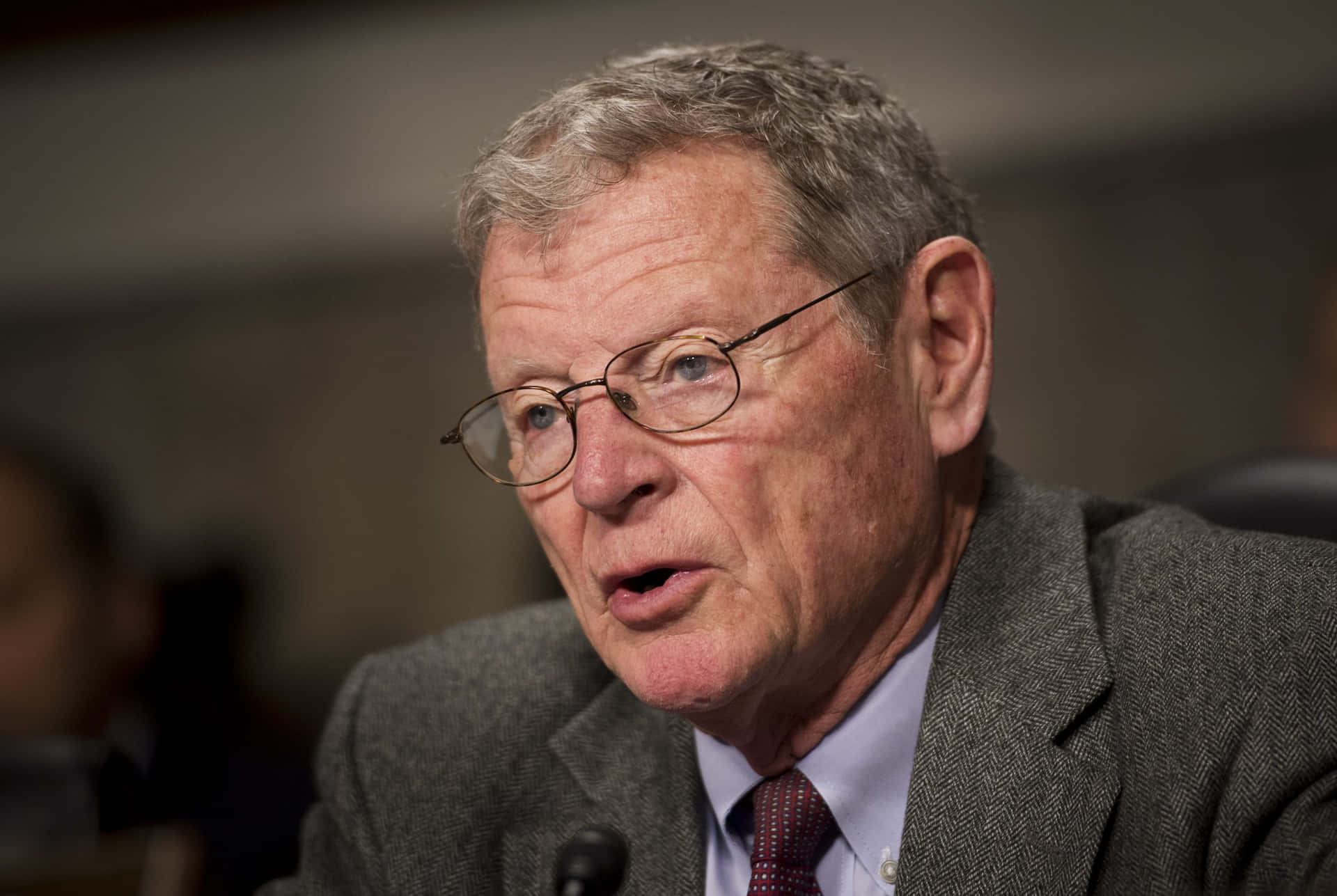 Jim Inhofe Photographed While Speaking Background