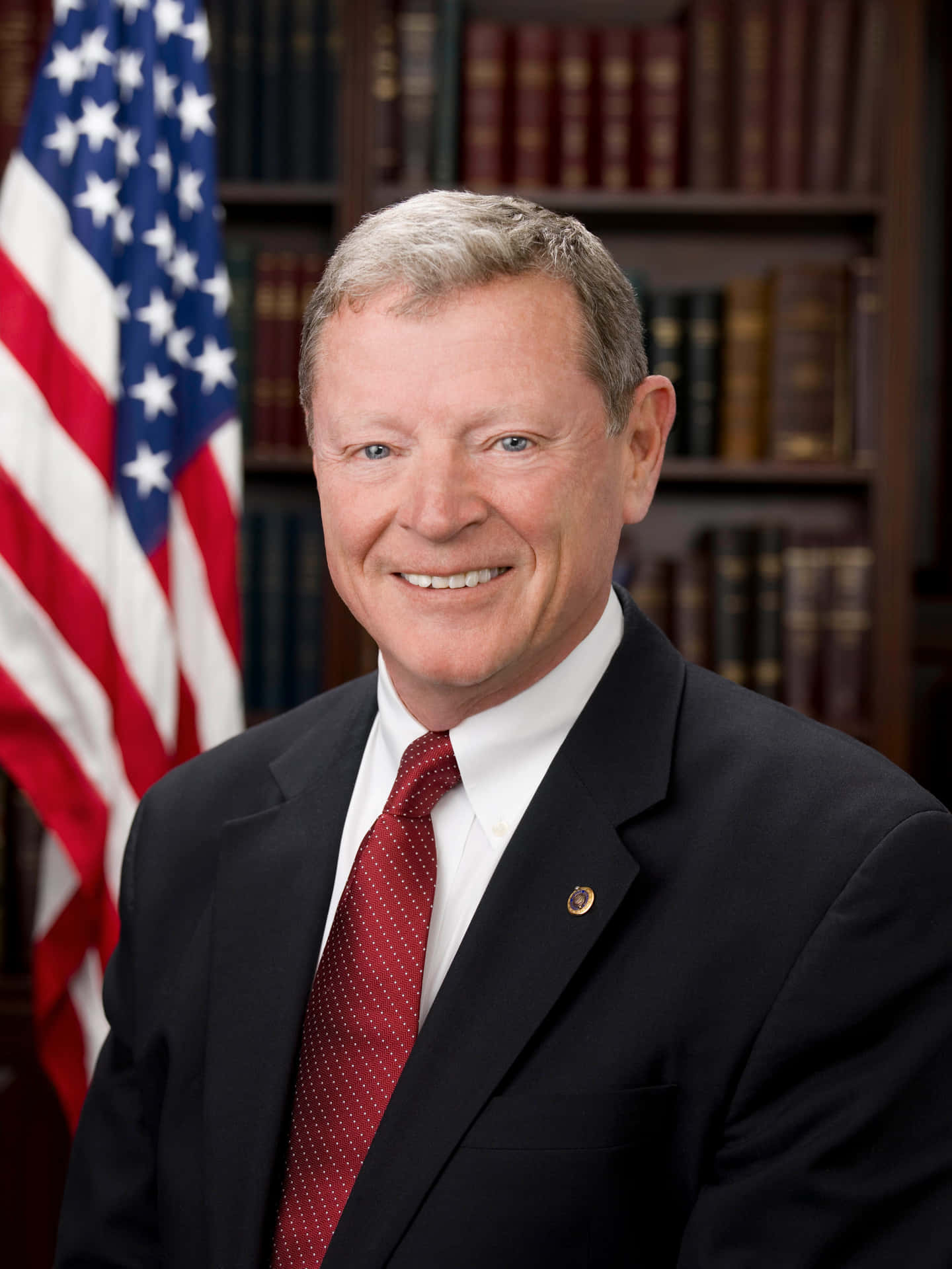Jim Inhofe Portrait With American Flag Background