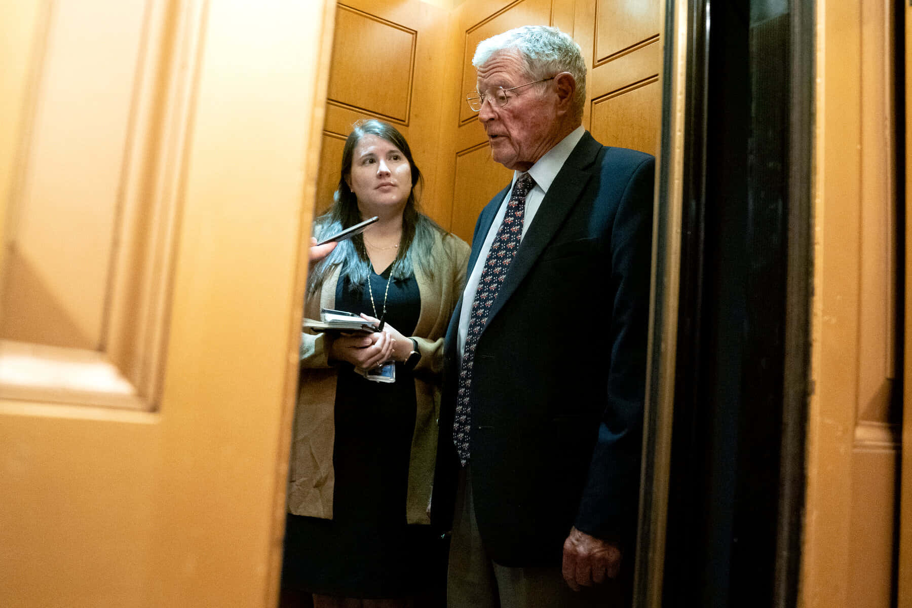 Jim Inhofe Talking To Reporters Background