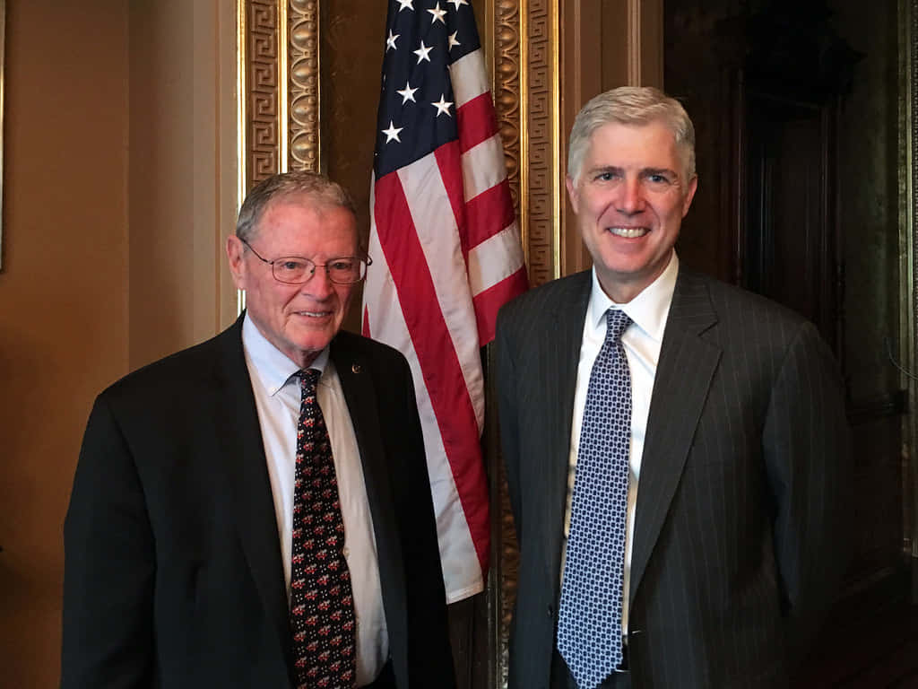 Jim Inhofe With Neil Gorsuch Background