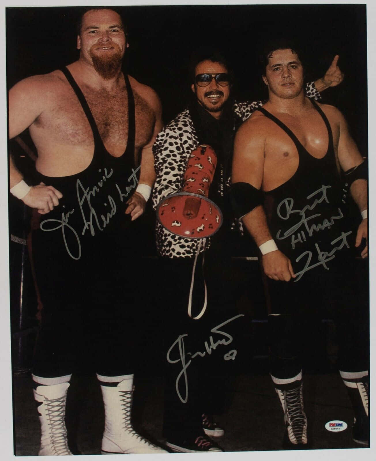 Jim Neidhart Bret Hart Smiling Background