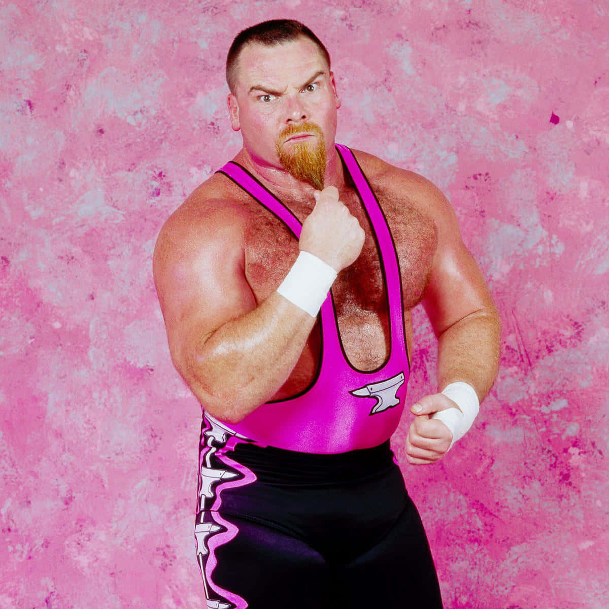 Jim Neidhart Holding Beard Background