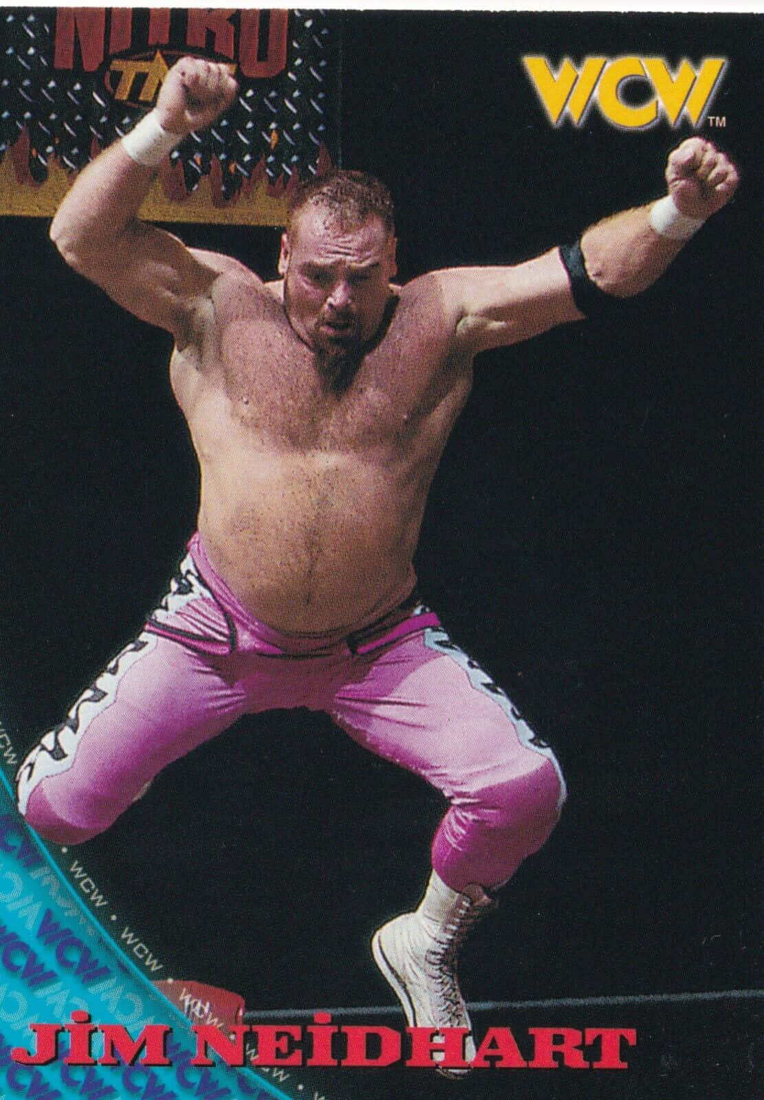 Jim Neidhart Jumping On Ring Background