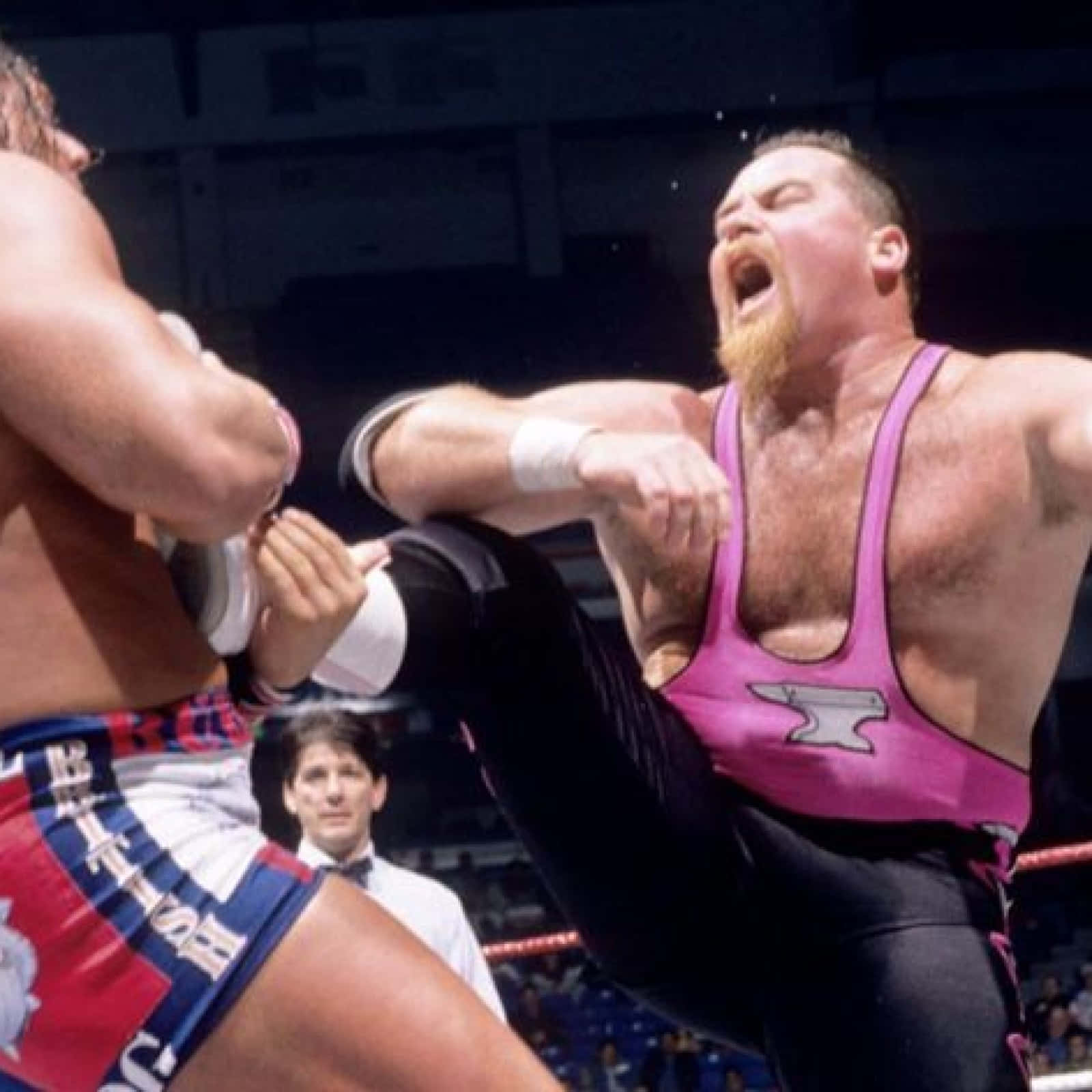 Jim Neidhart Kicking Opponent Background