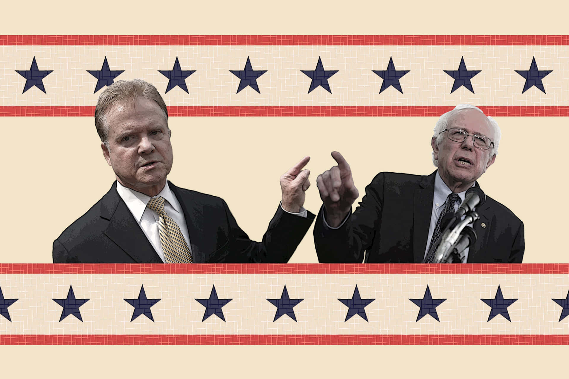 Jim Webb And Bernie Sanders Background