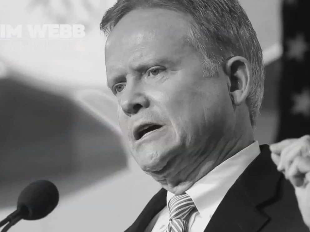 Jim Webb In Black And White Background