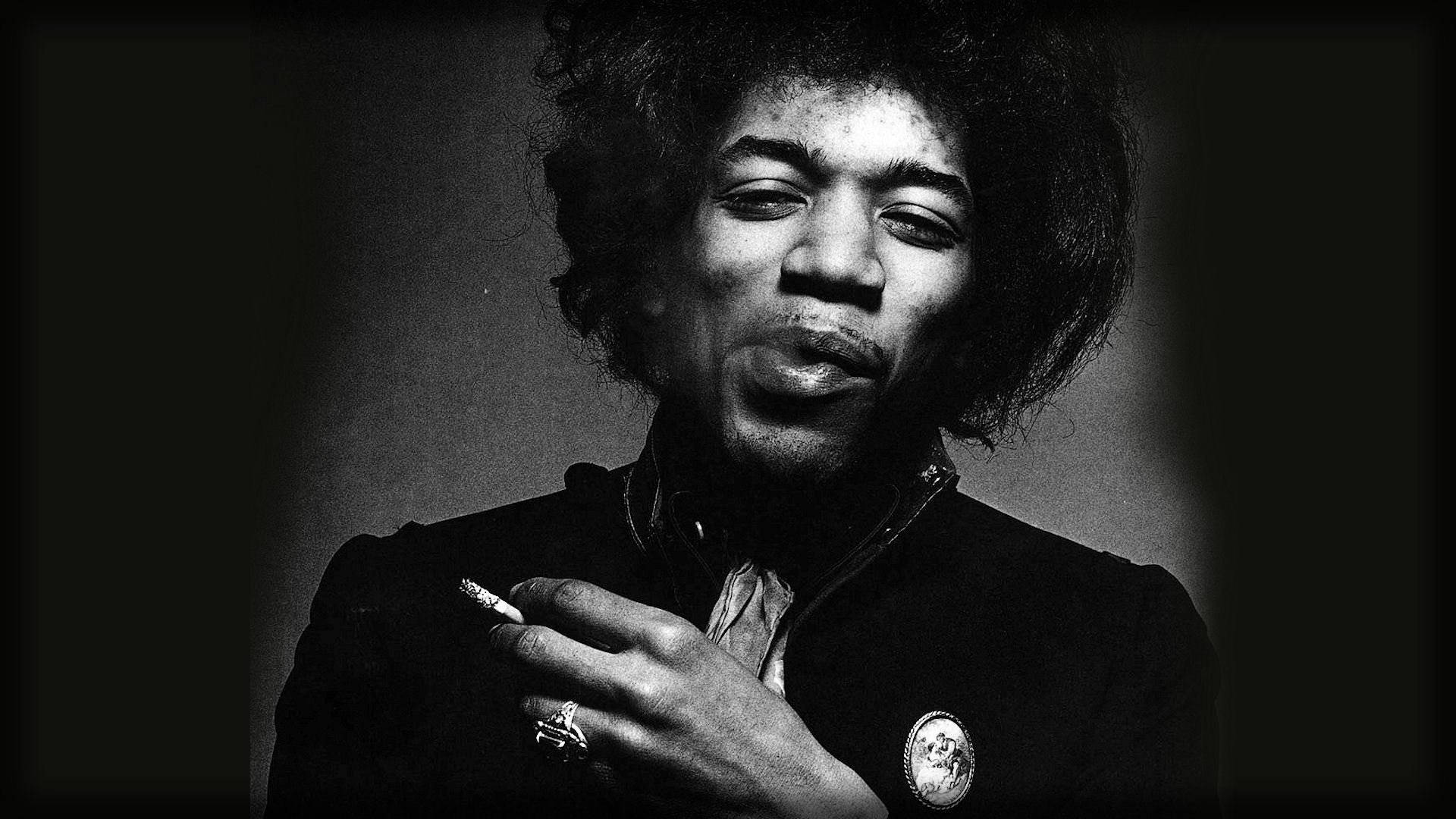 Jimi Hendrix Puffing Smoke Background