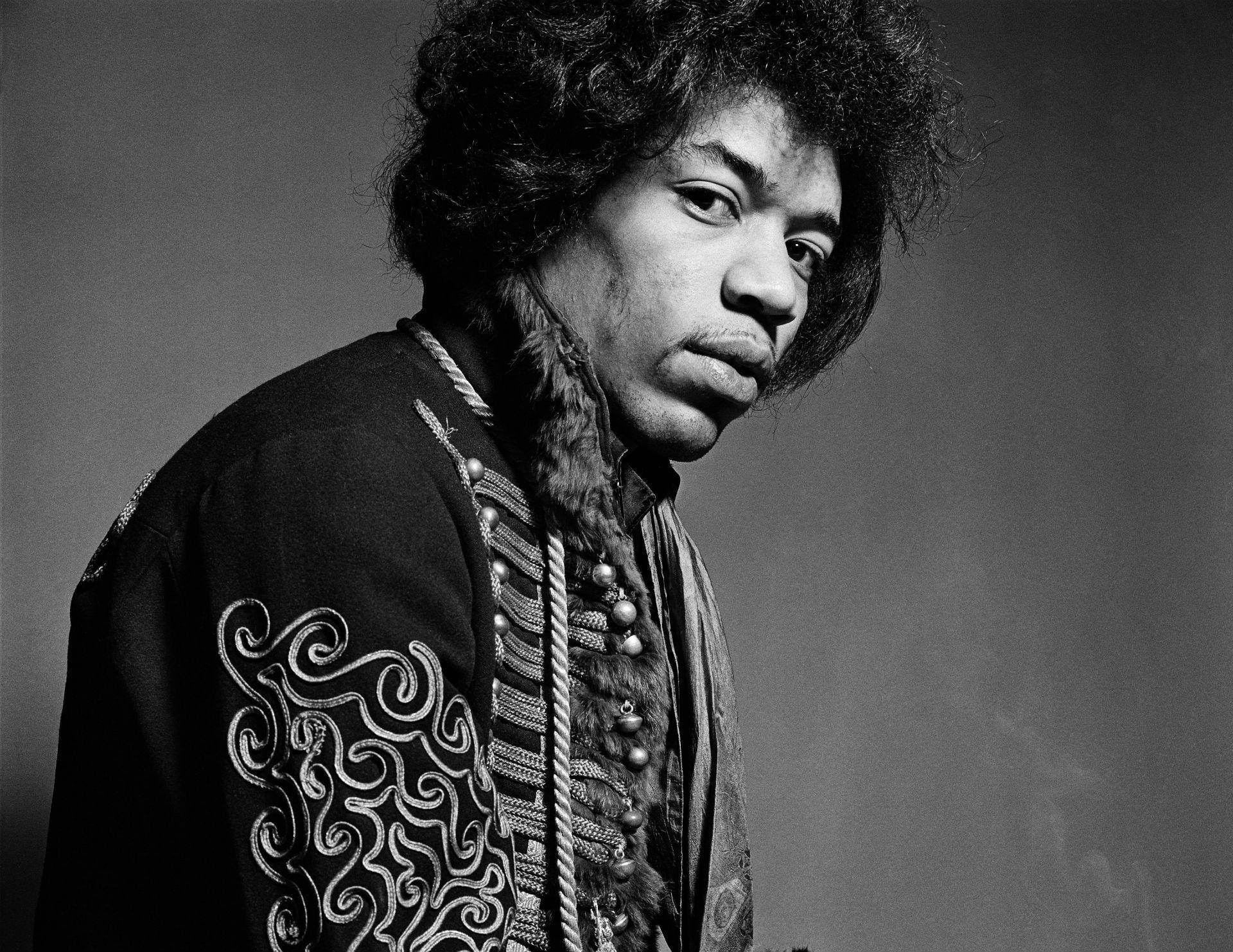 Jimi Hendrix Serious Portrait Background