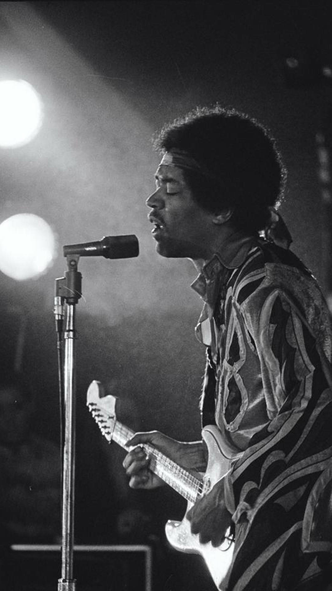 Jimi Hendrix Singing Eyes Closed Background
