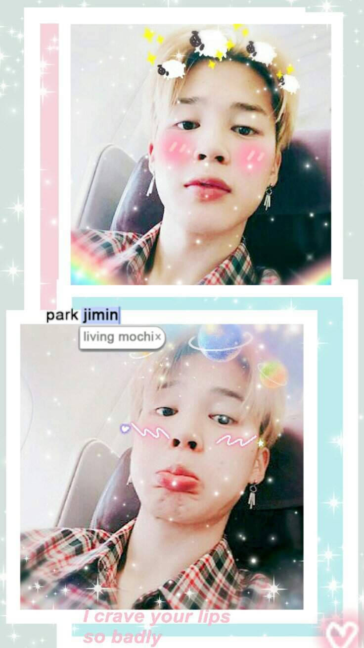 Jimin Aesthetic With Cute Stickers Background