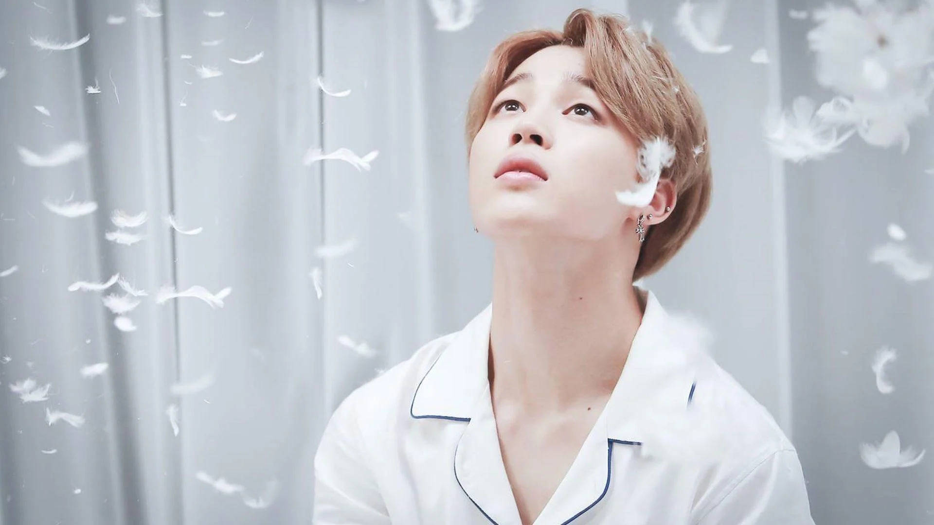 Jimin Bts Cute Feathers Background
