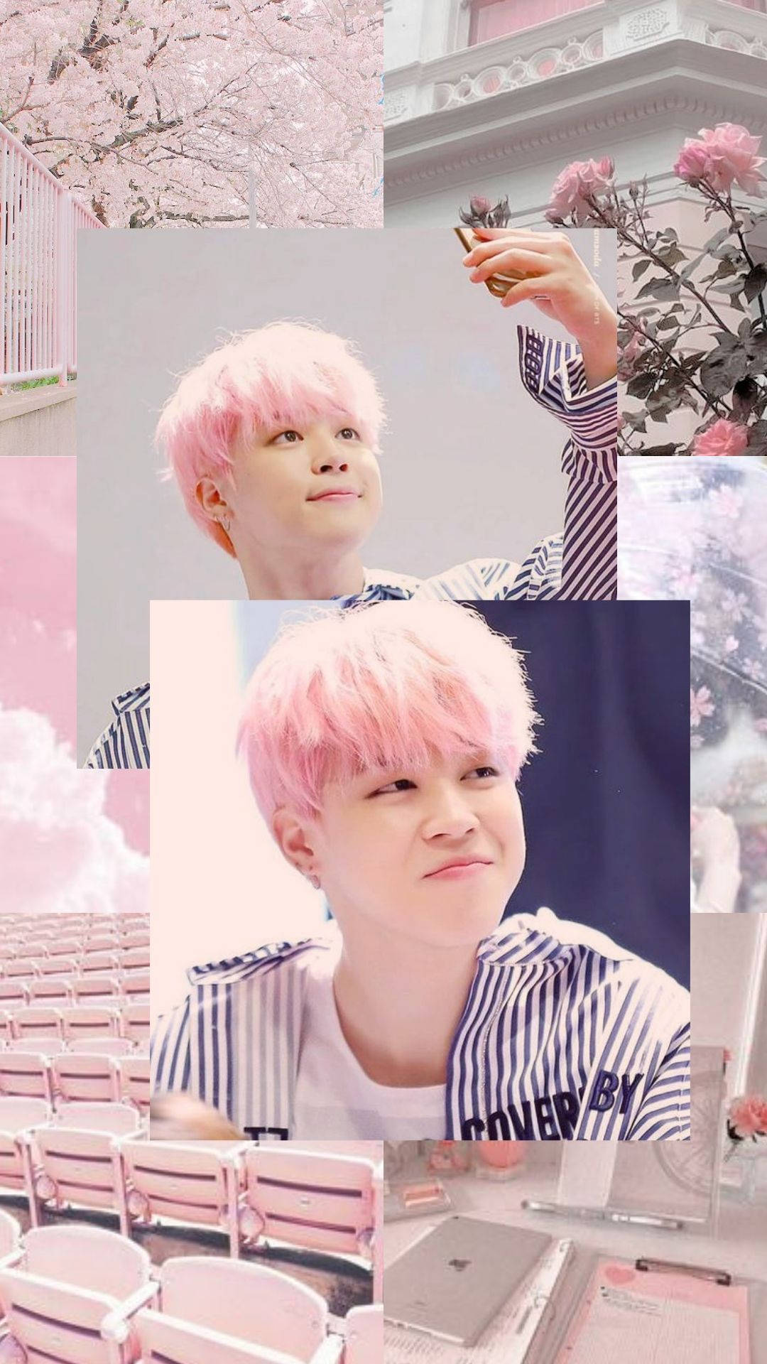 Jimin Bts Cute Pink Hair Background