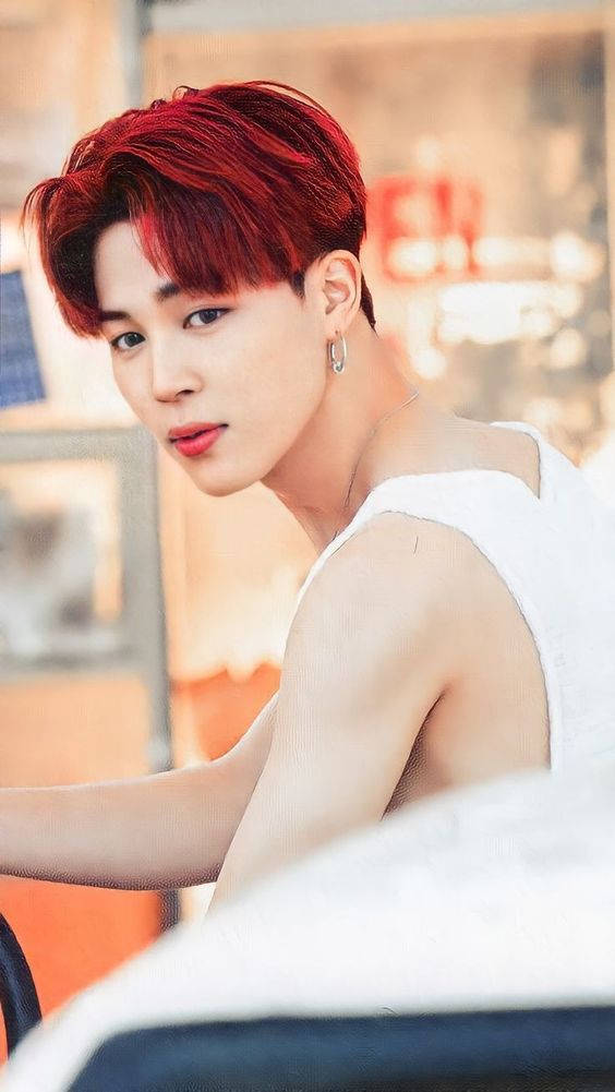 Jimin Of Bts Red Hair Background