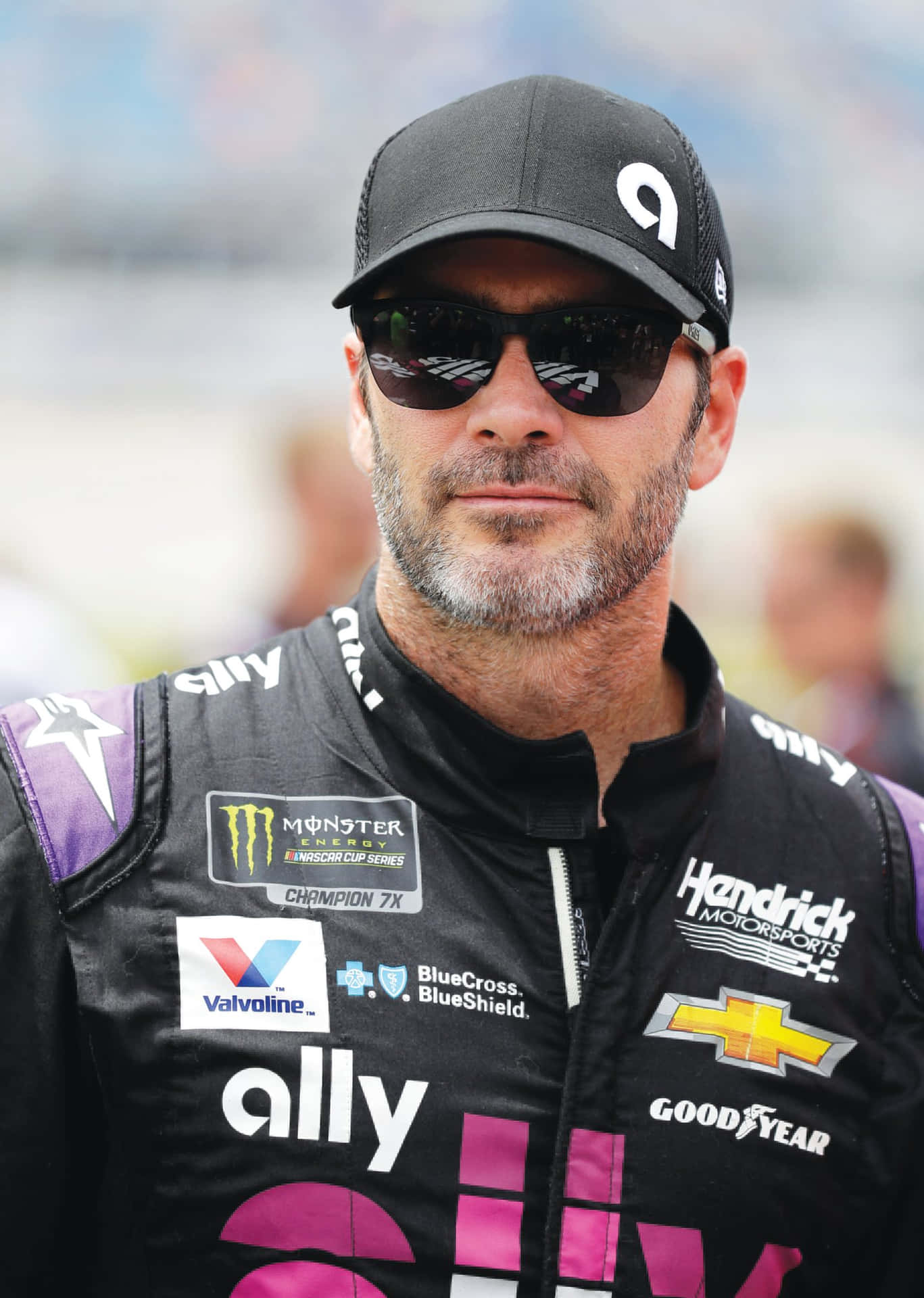 Jimmie Johnson Racing In His Iconic #48 Car Background