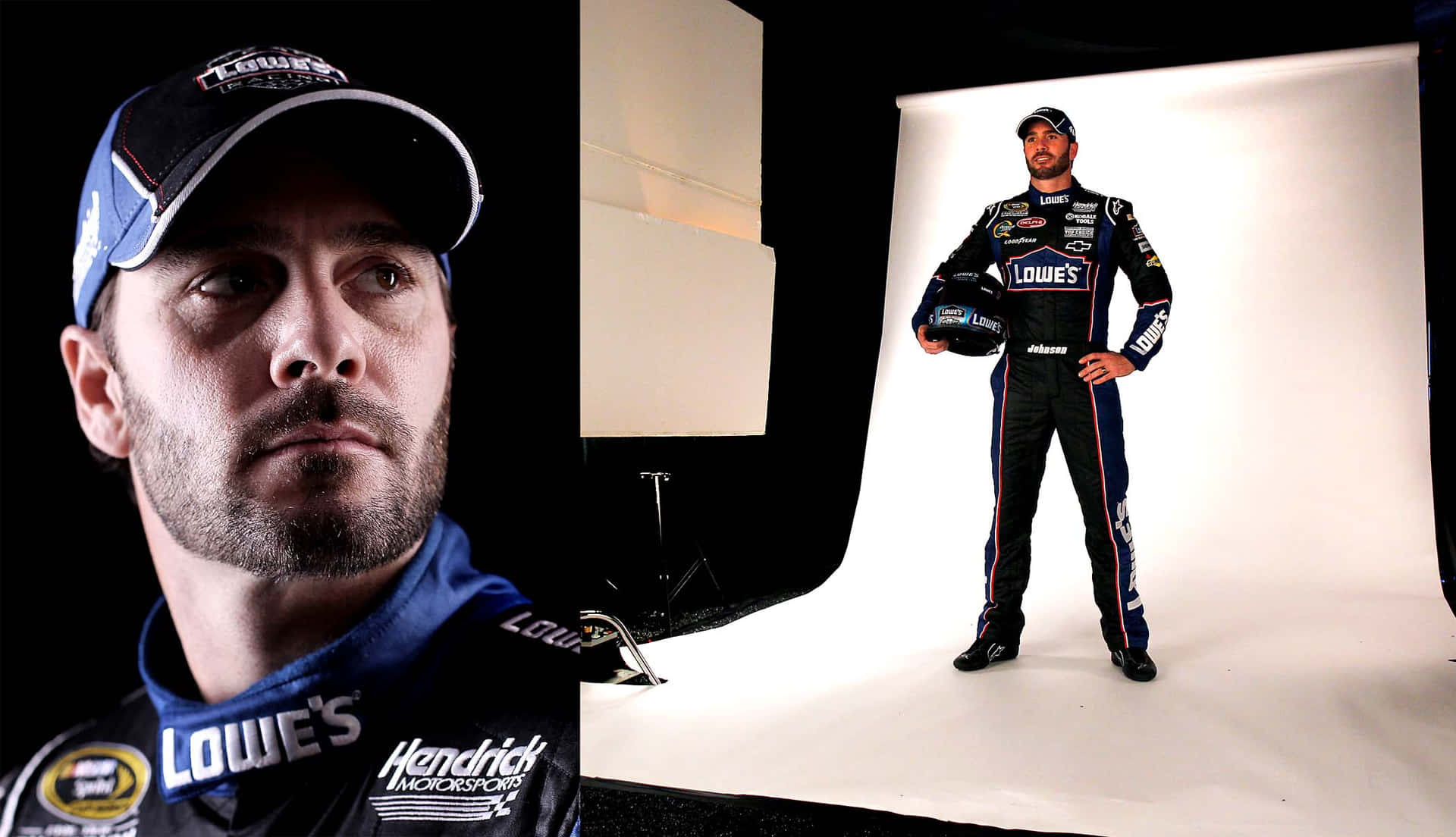 Jimmie Johnson Racing On The Track Background
