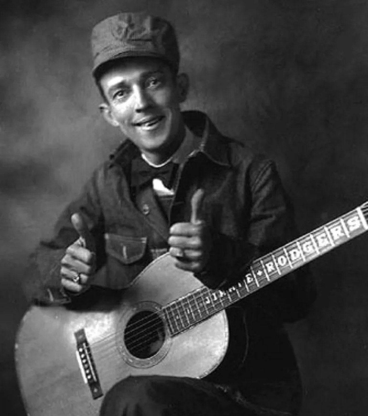 Jimmie Rodgers Black And White Portrait