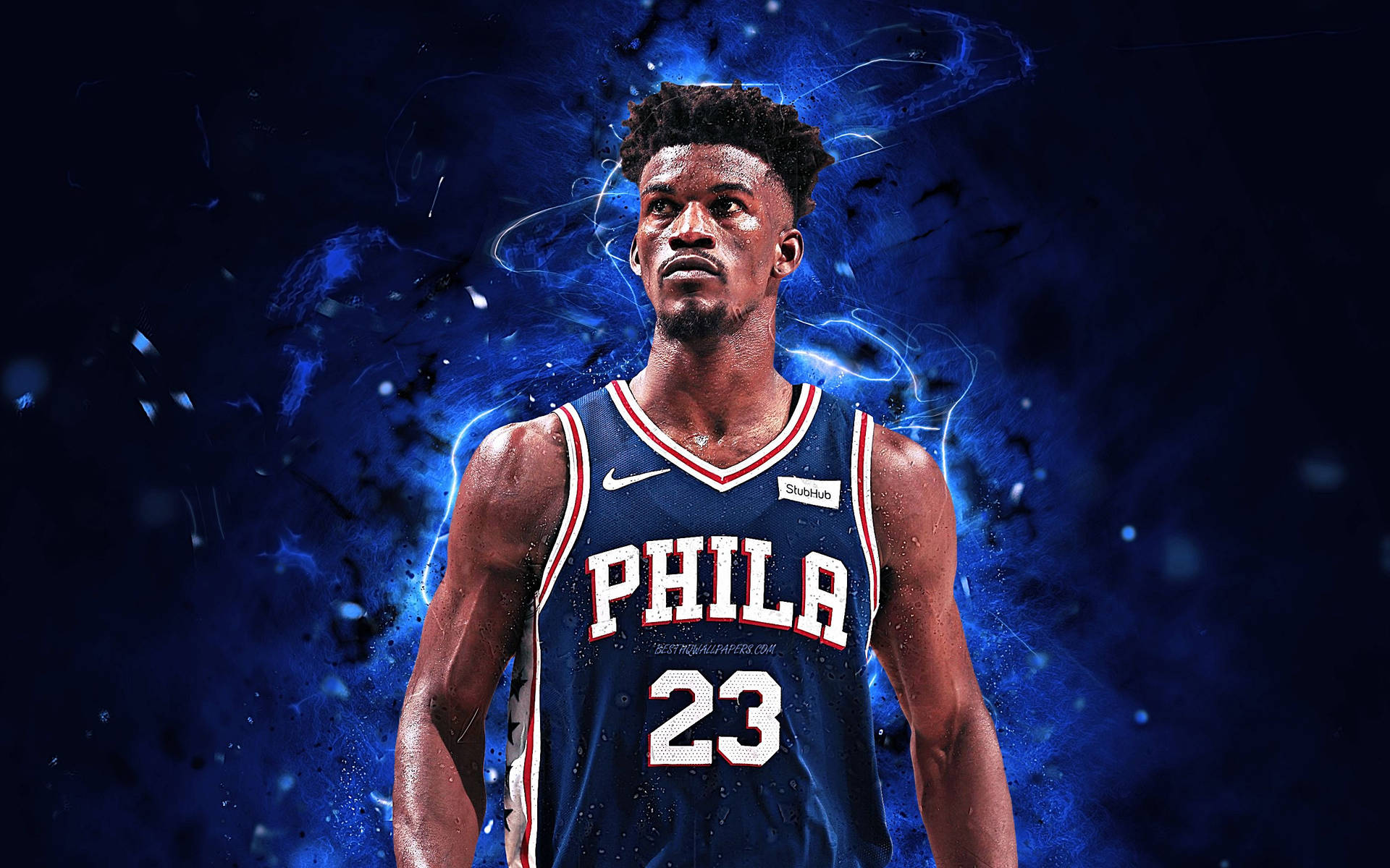 Jimmy Butler Blue Philly Jersey Background