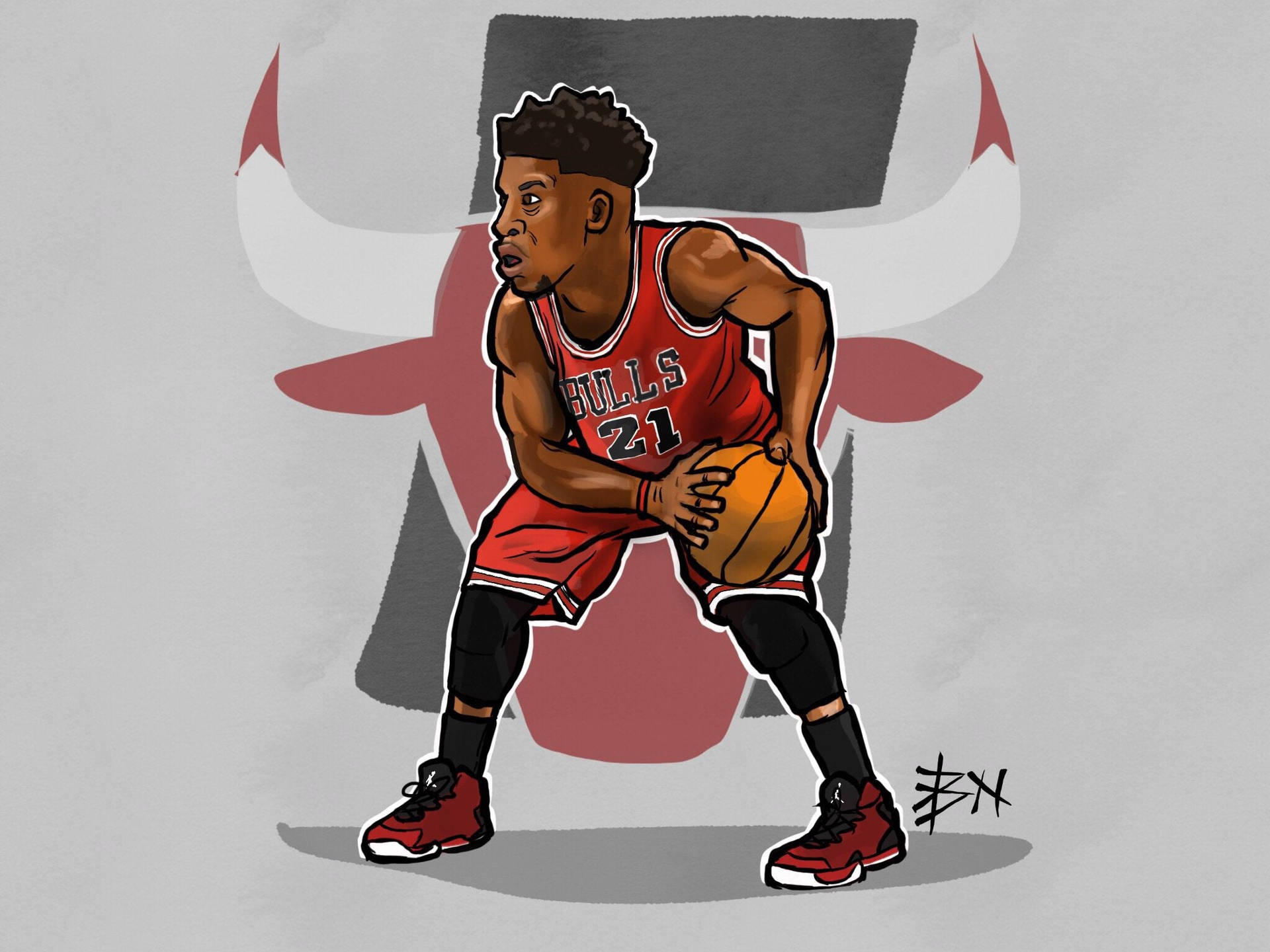 Jimmy Butler Chicago Bulls Illustration Background