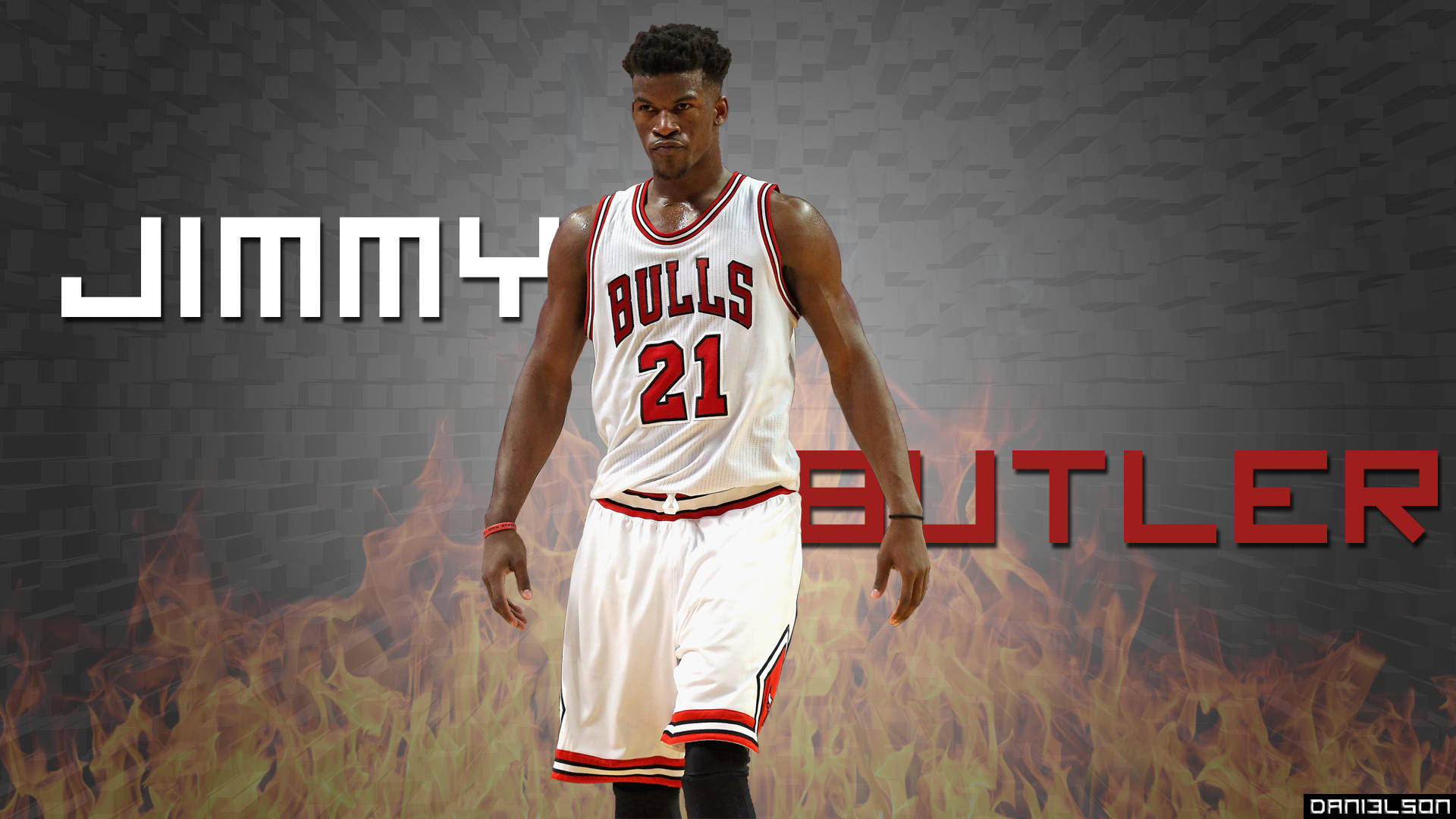 Jimmy Butler Fire Poster Background