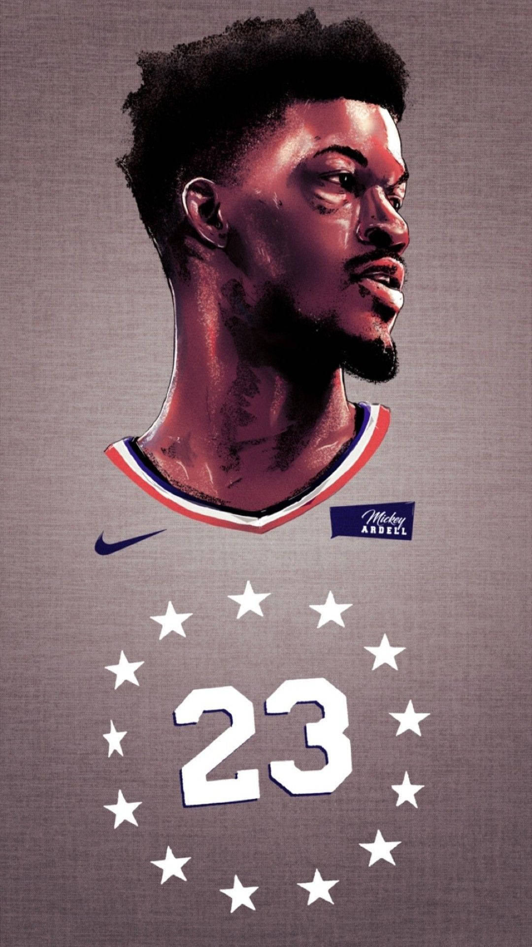Jimmy Butler Grey Philly Jersey Illustration