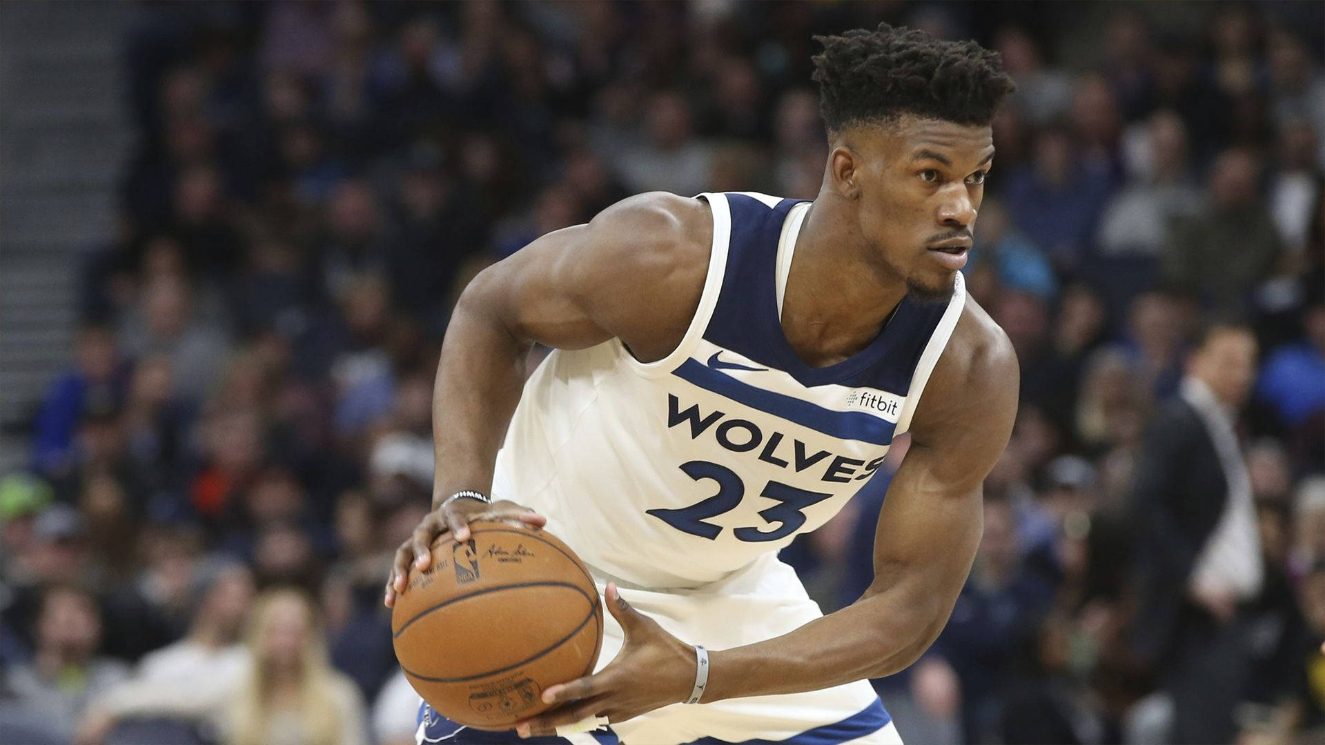 Jimmy Butler Locked In Wolves Jersey Background