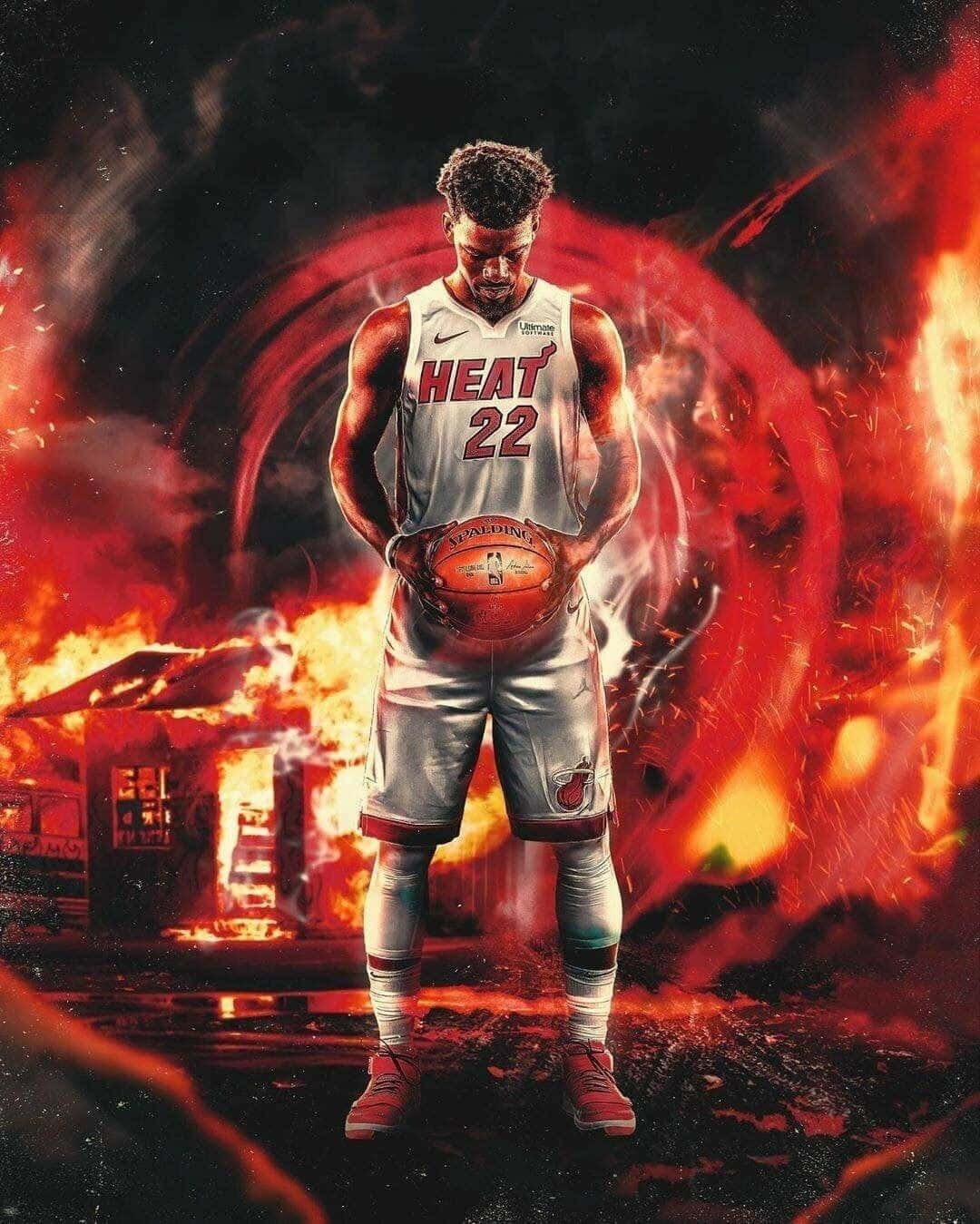 Jimmy Butler Miami Heat Firestorm Background