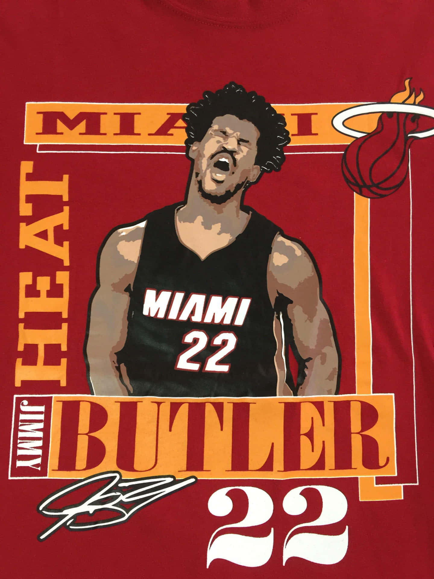 Jimmy Butler Miami Heat Illustrated T Shirt Design Background